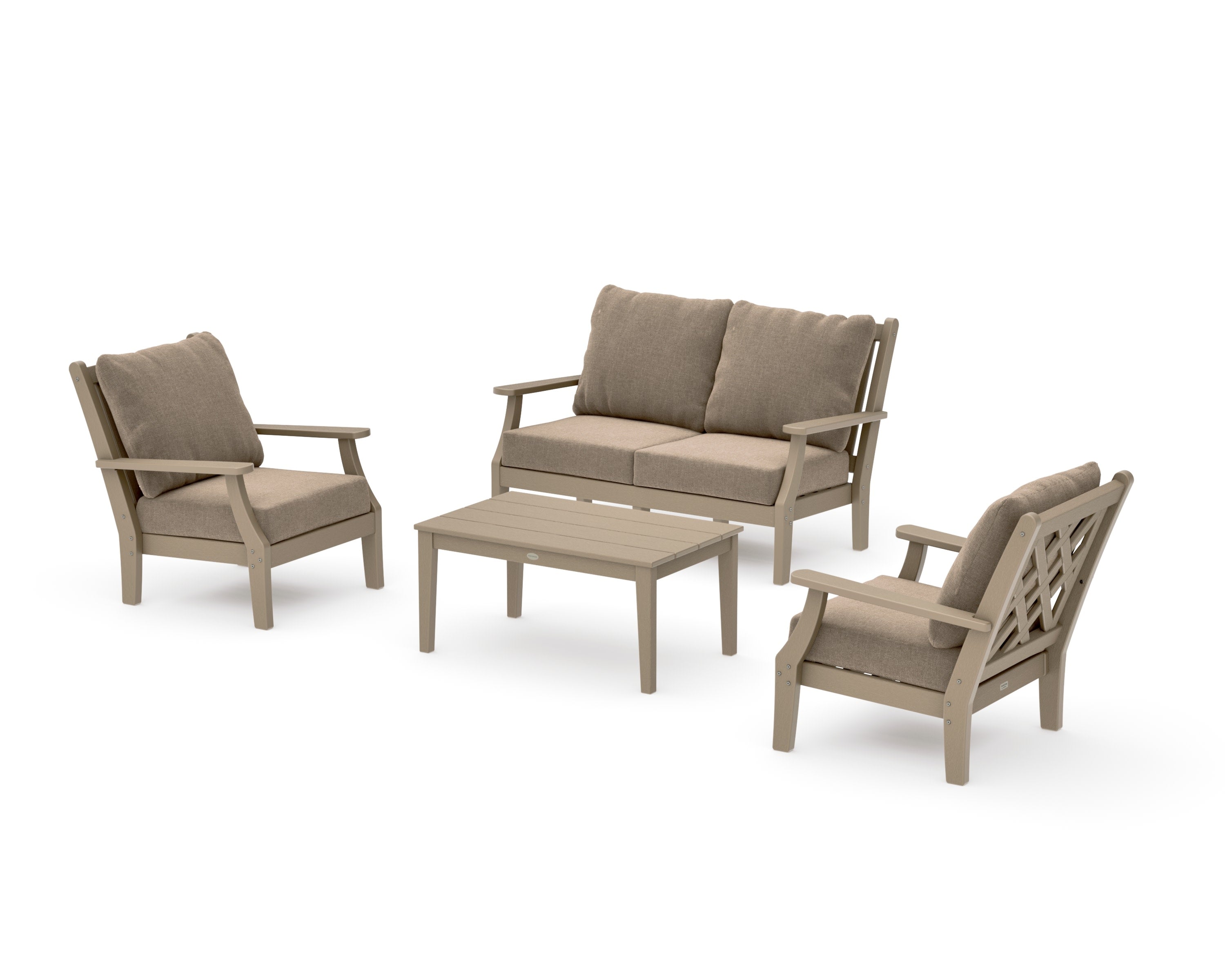 Wovendale 4-Piece Deep Seating Set with Loveseat in Vintage Sahara / Spiced Burlap