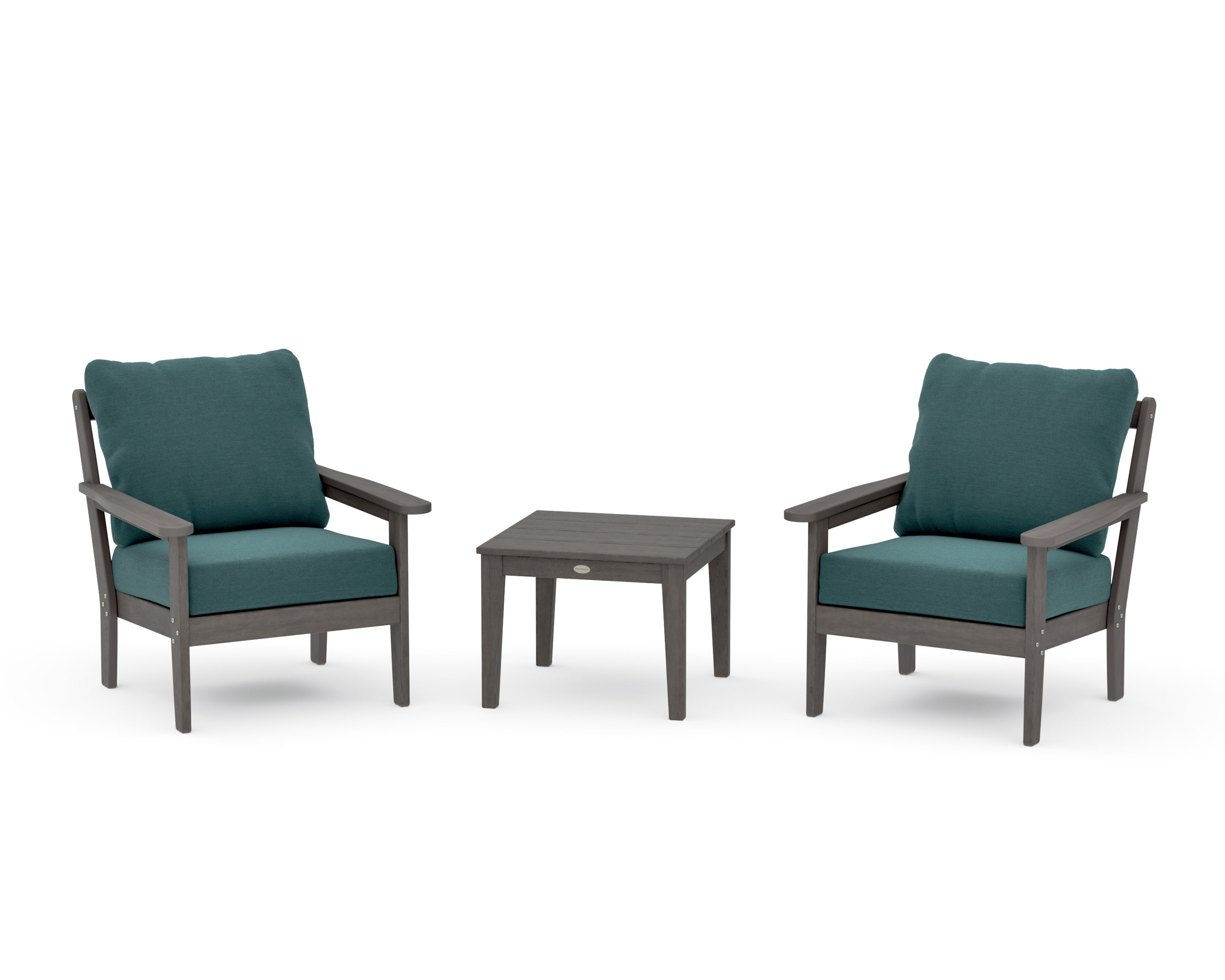 Cottage 3-Piece Deep Seating Set in Driftwood / Ocean Teal
