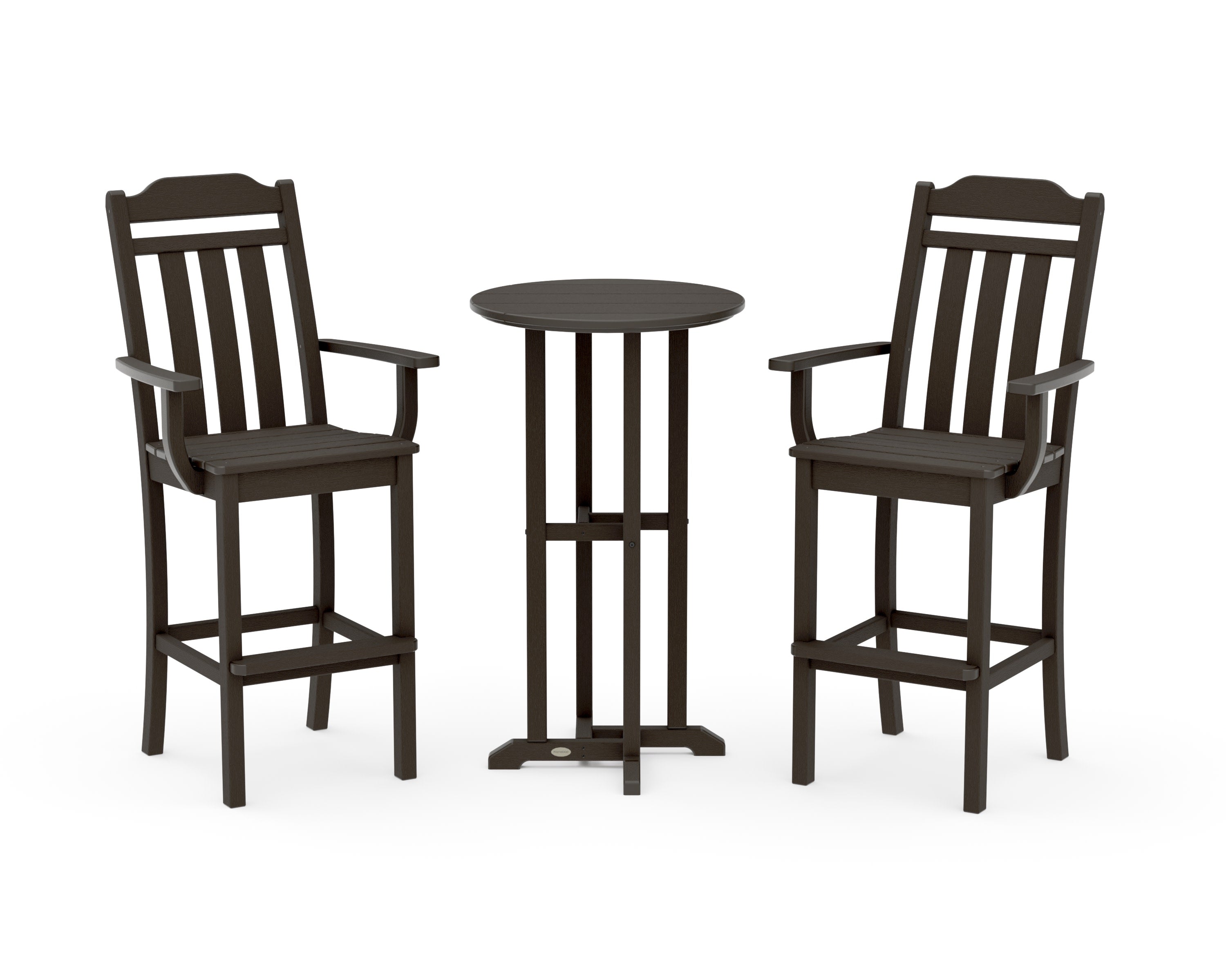 Cottage 3-Piece Farmhouse Bar Set in Vintage Coffee
