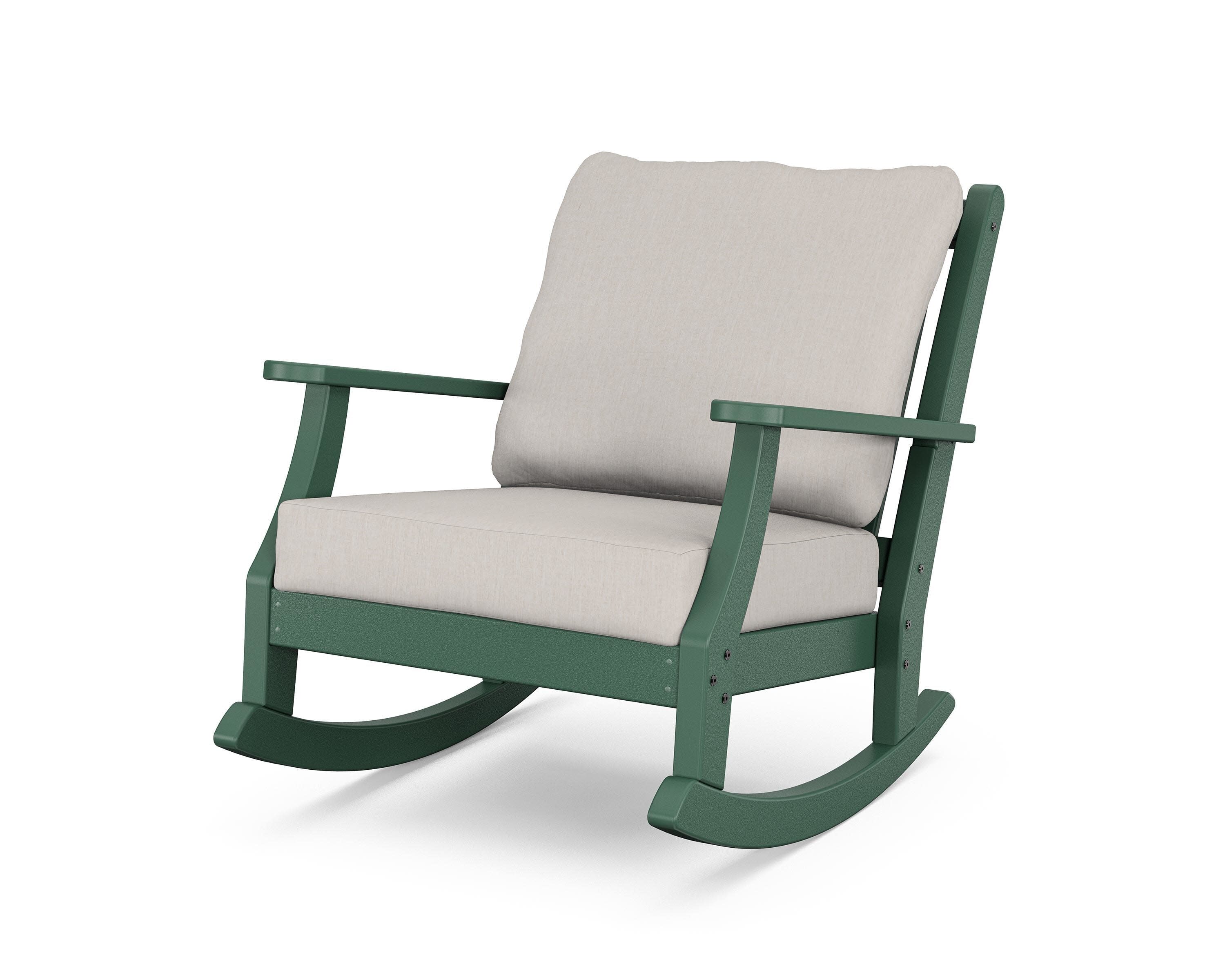 Wovendale Deep Seating Rocking Chair in Green / Cast Ash