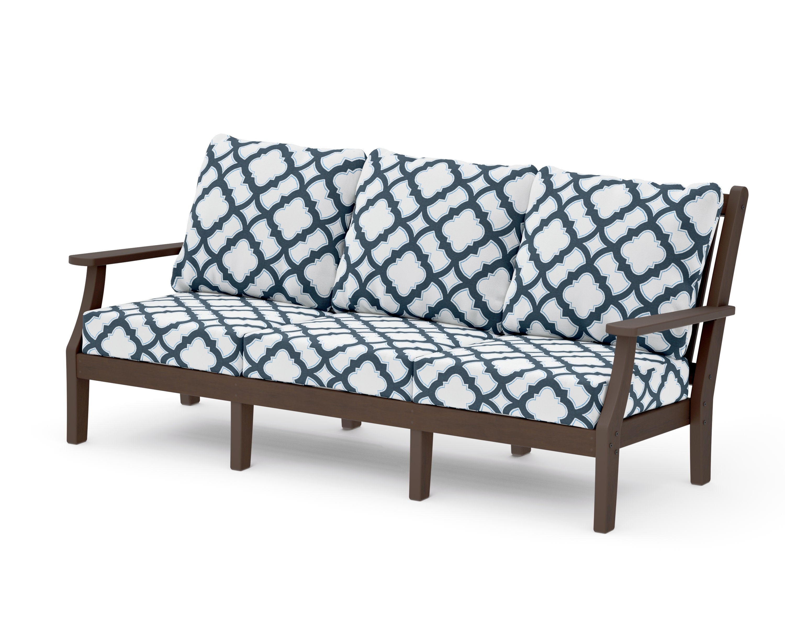 Wovendale Deep Seating Sofa in Kona / Trellis Marine Indigo