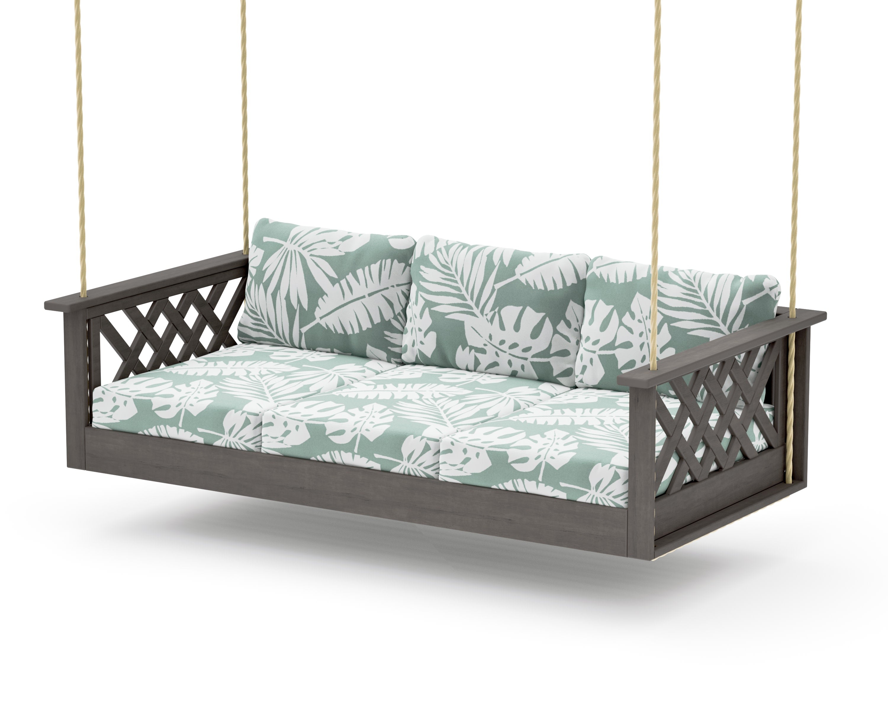 Wovendale Daybed Swing in Driftwood / Leaf Glacier Spa