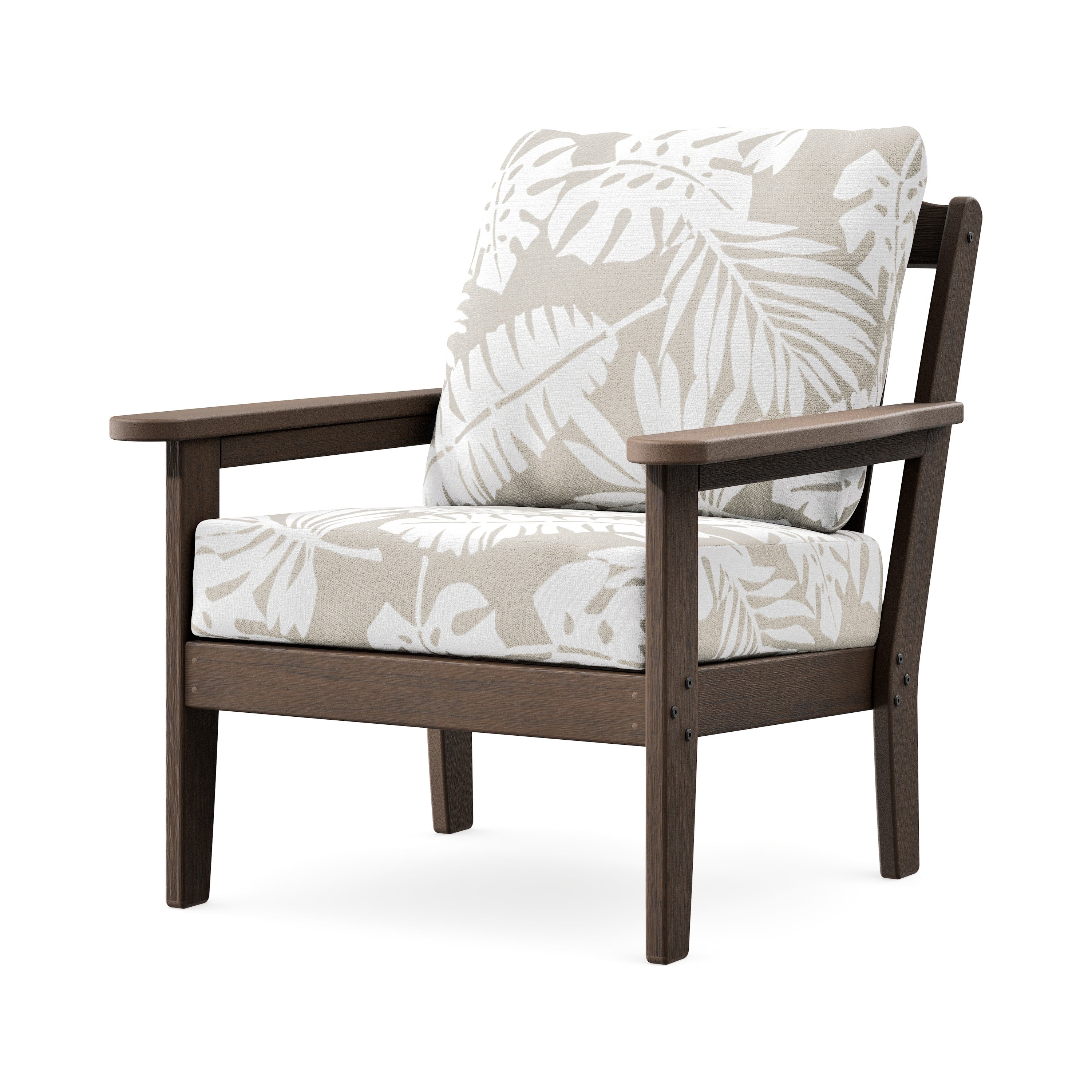 Cottage Deep Seating Chair in Kona / Leaf Dune Burlap