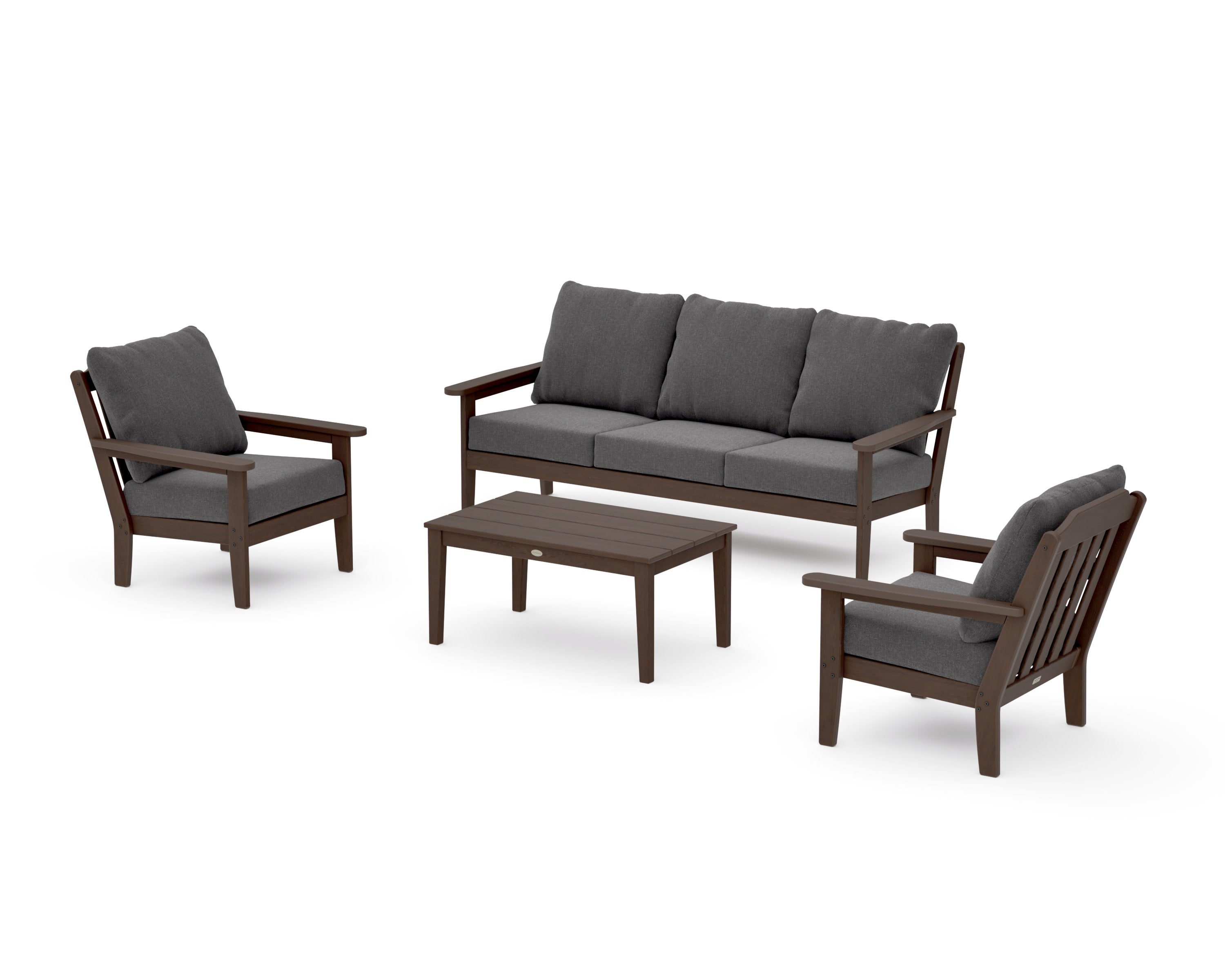 Cottage 4-Piece Deep Seating Set with Sofa in Kona / Ash Charcoal