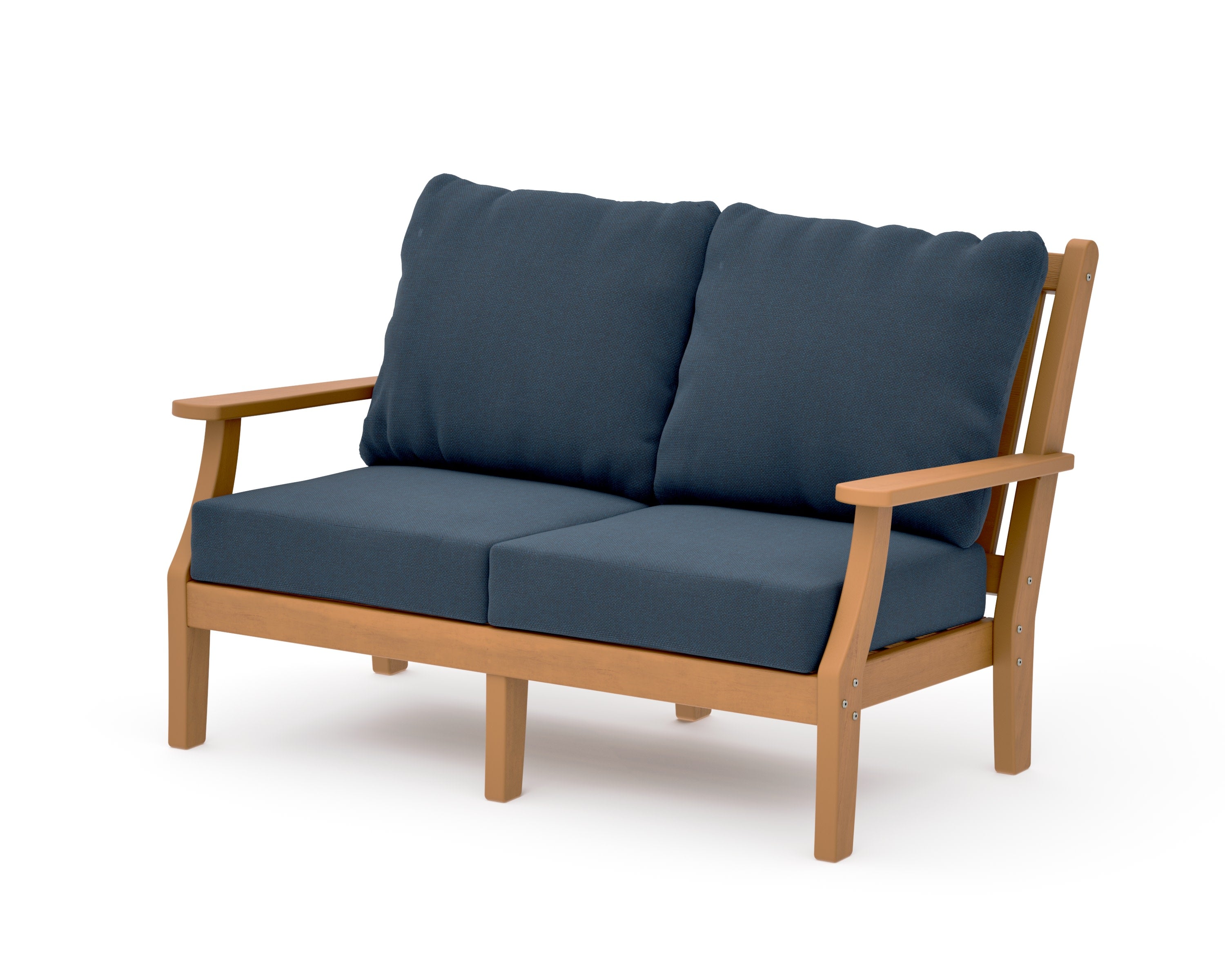 Wovendale Deep Seating Loveseat in Natural / Marine Indigo