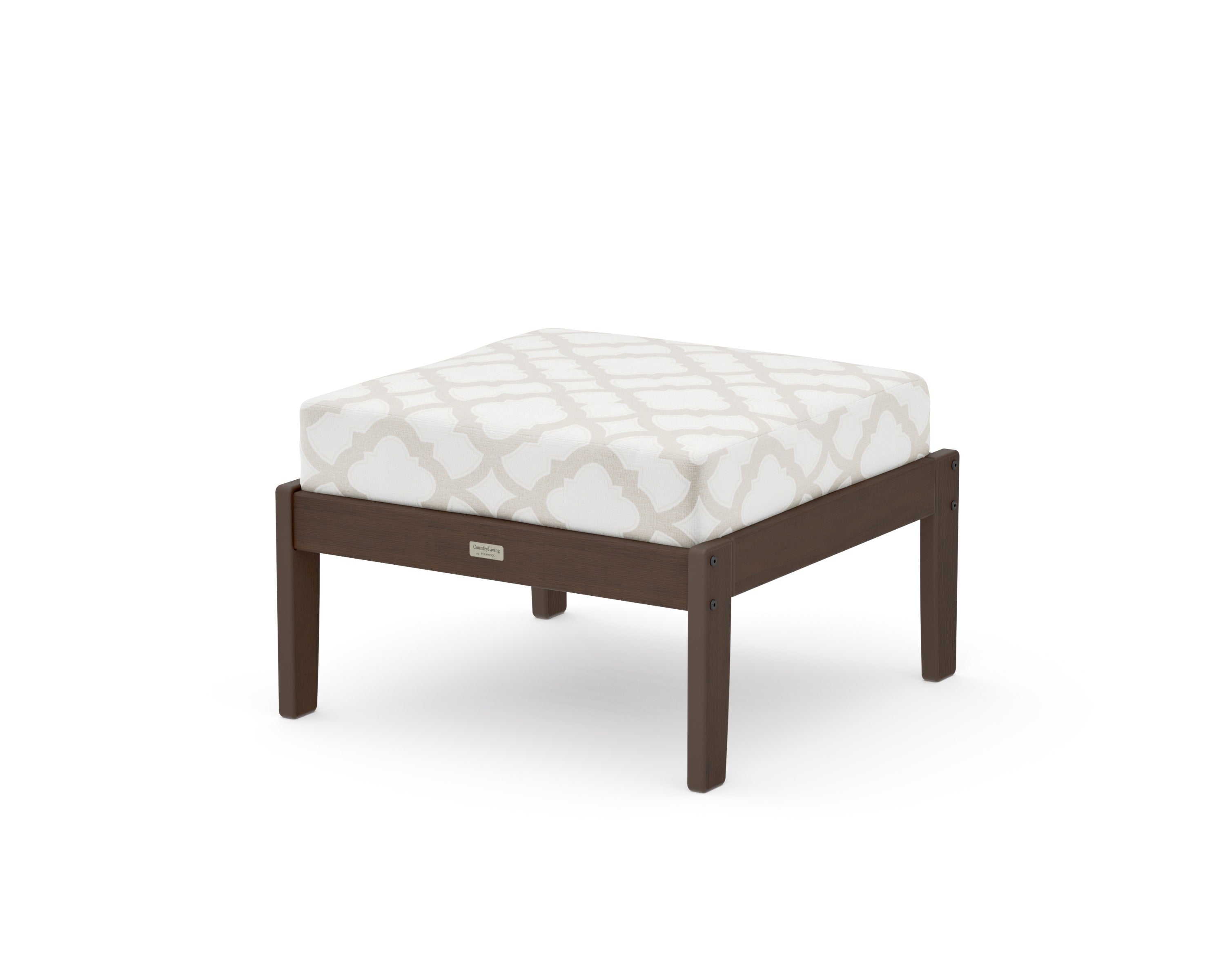 Cottage Deep Seating Ottoman in Kona / Trellis Dune Burlap
