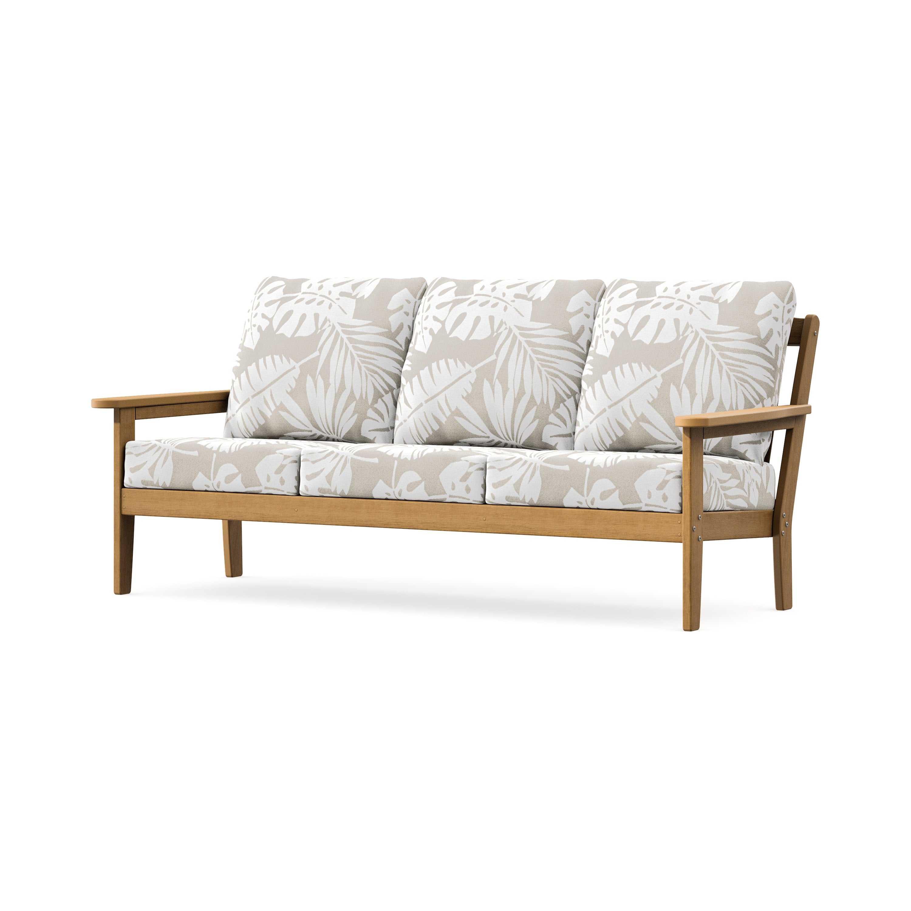 Cottage Deep Seating Sofa in Natural / Leaf Dune Burlap