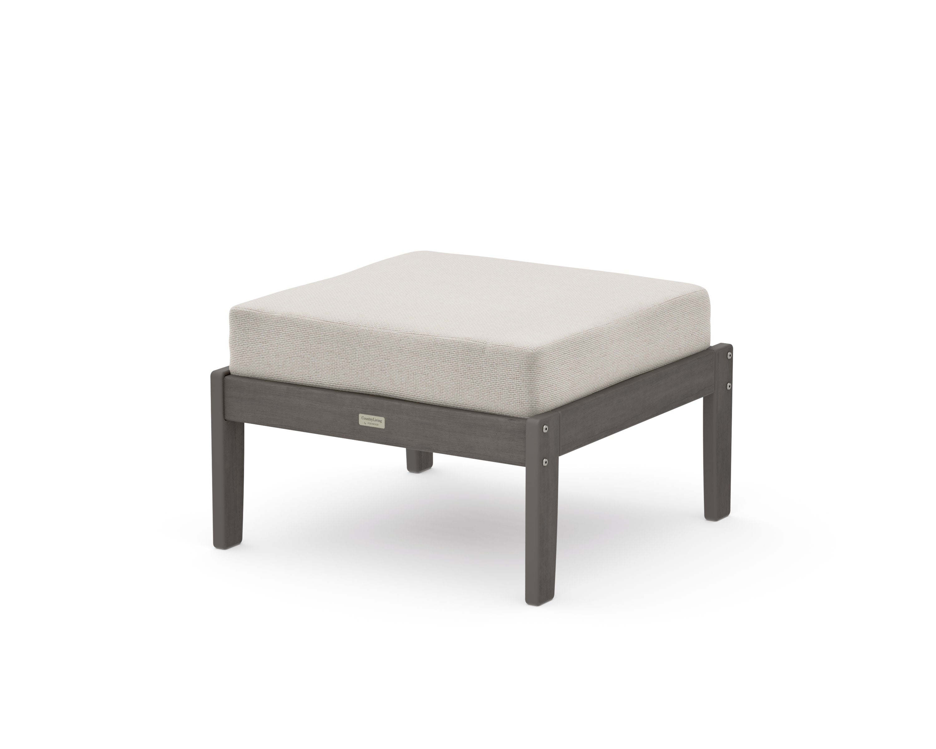 Cottage Deep Seating Ottoman in Driftwood / Dune Burlap
