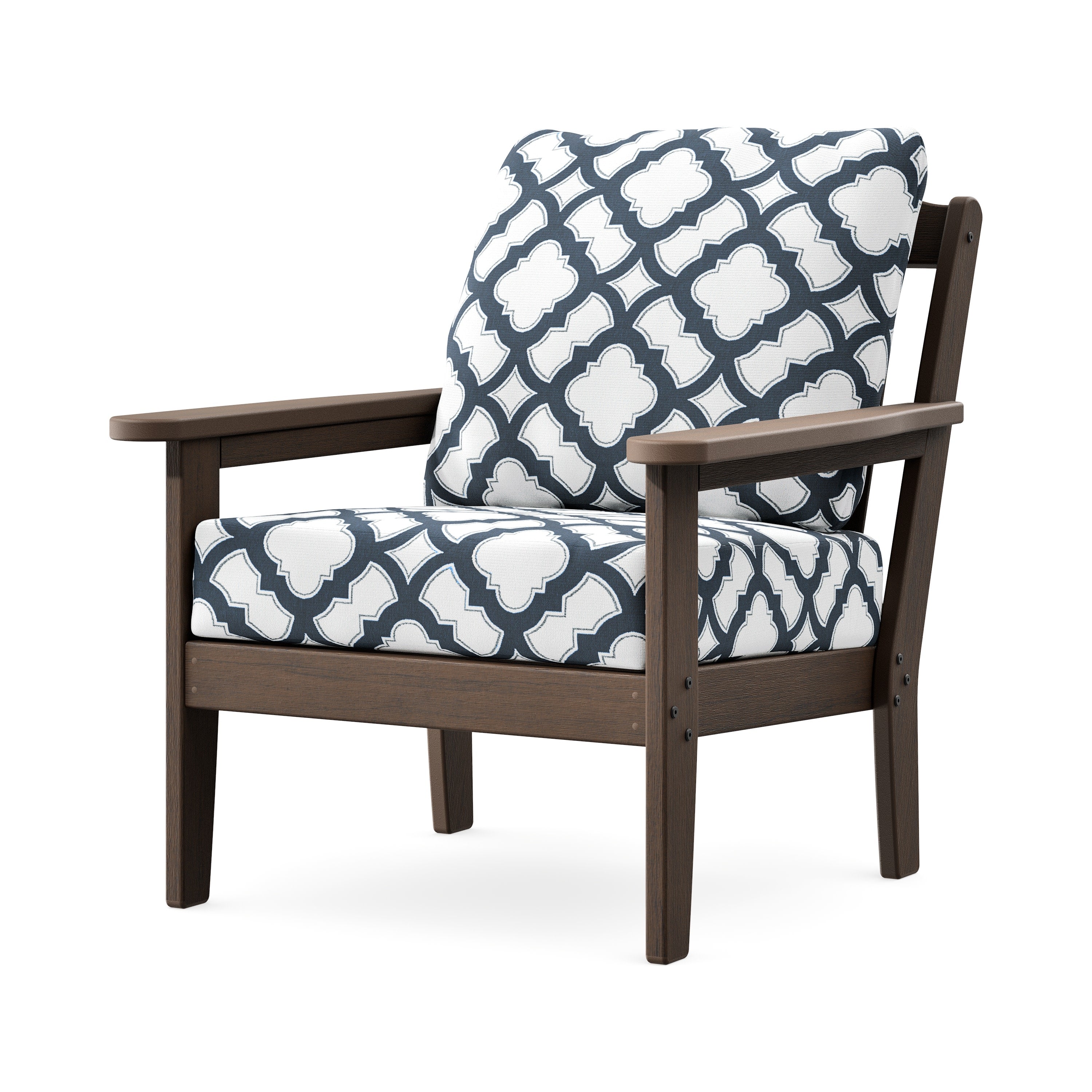 Cottage Deep Seating Chair in Kona / Trellis Marine Indigo