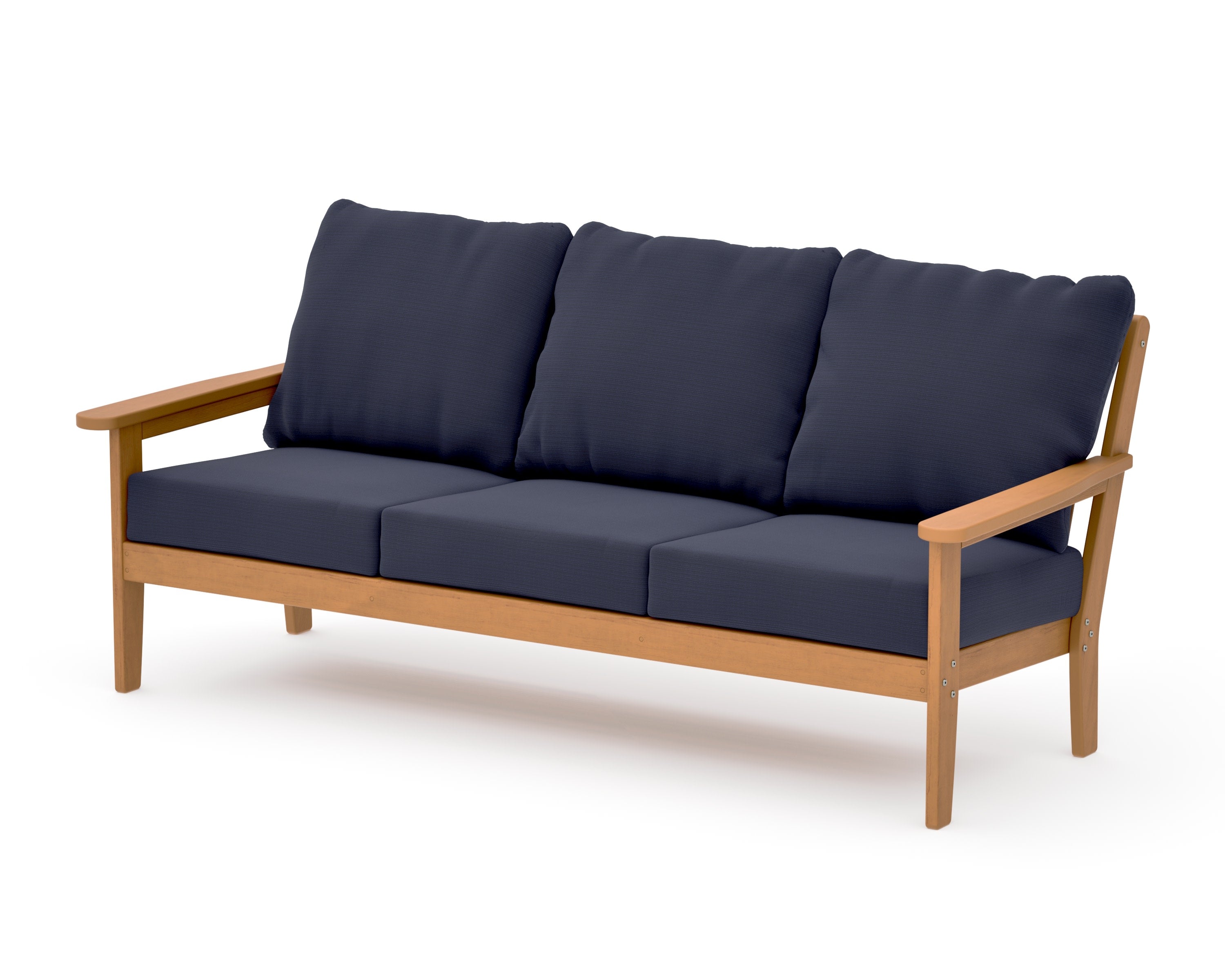 Cottage Deep Seating Sofa in Natural / Navy Linen