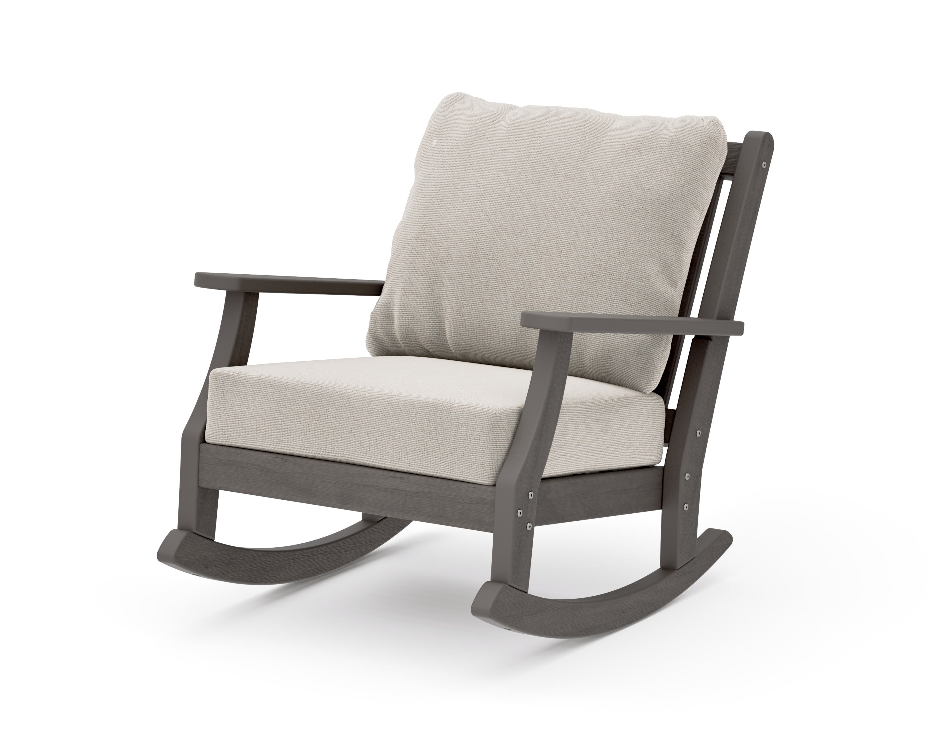 Wovendale Deep Seating Rocking Chair in Driftwood / Dune Burlap