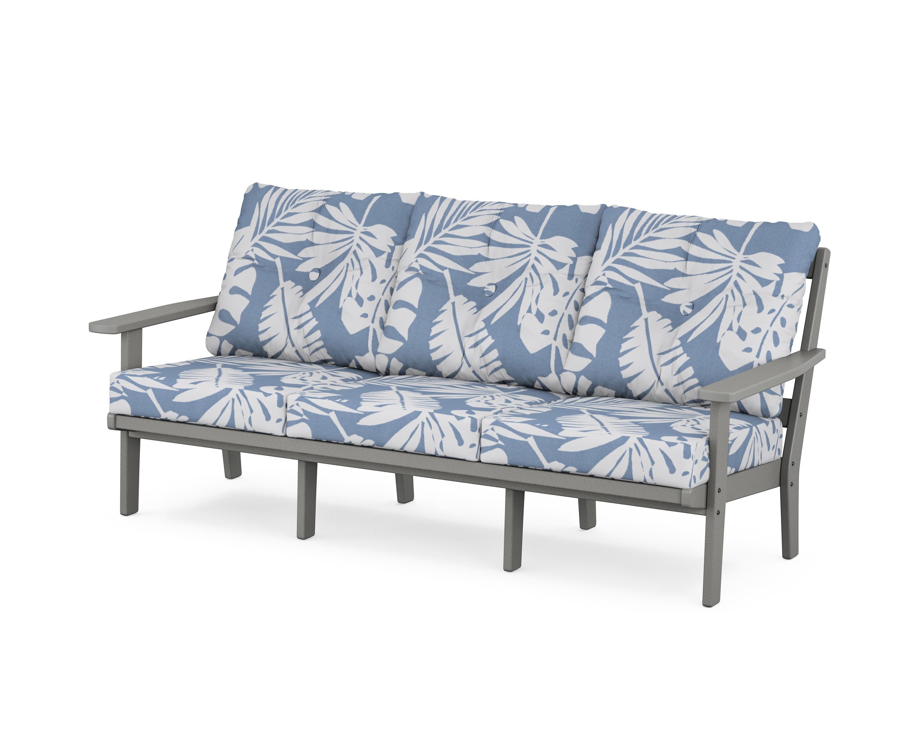 PrairieDeep Seating Sofa in Slate Grey / Leaf Sky Blue