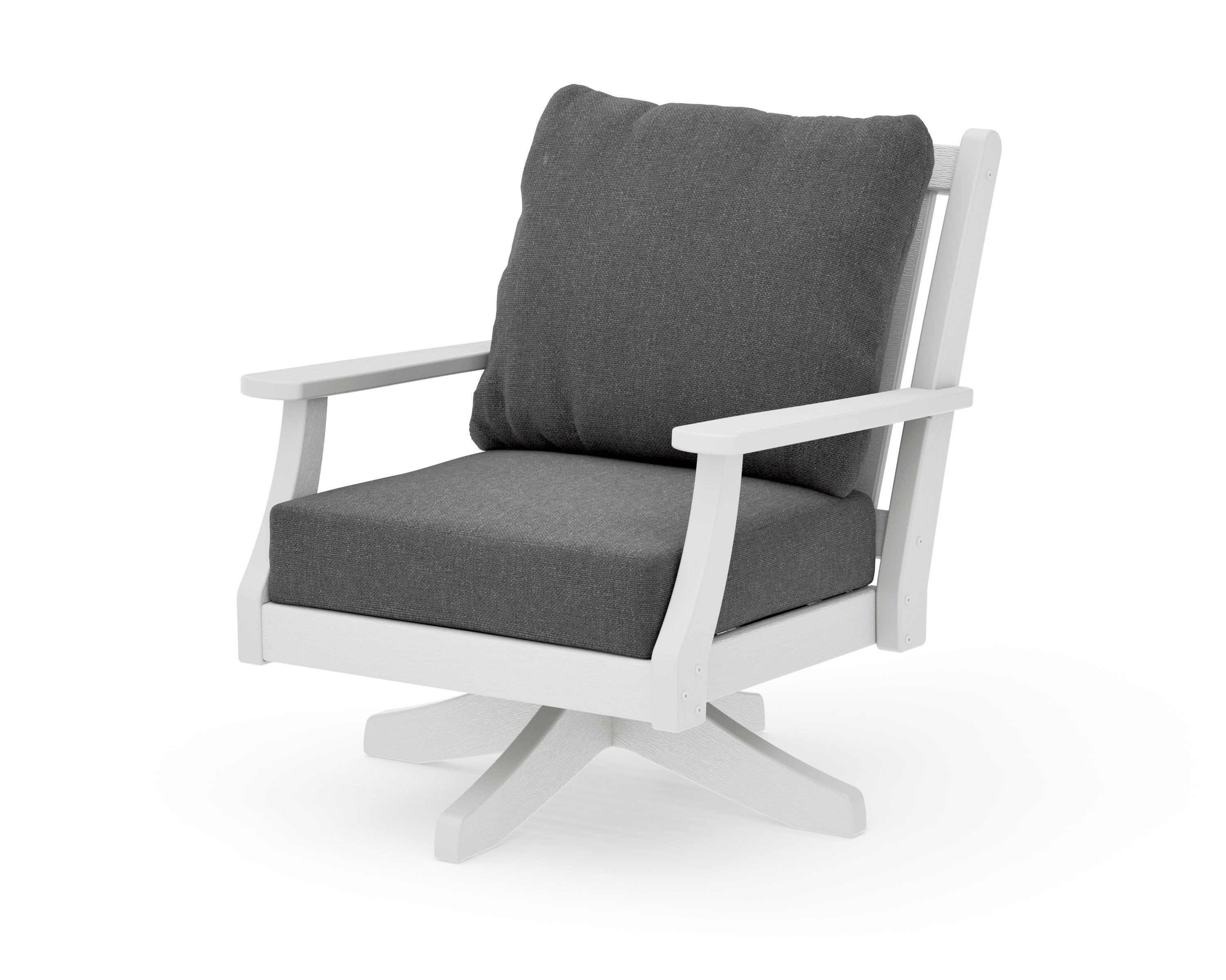 Wovendale Deep Seating Swivel Chair in Vintage White / Ash Charcoal