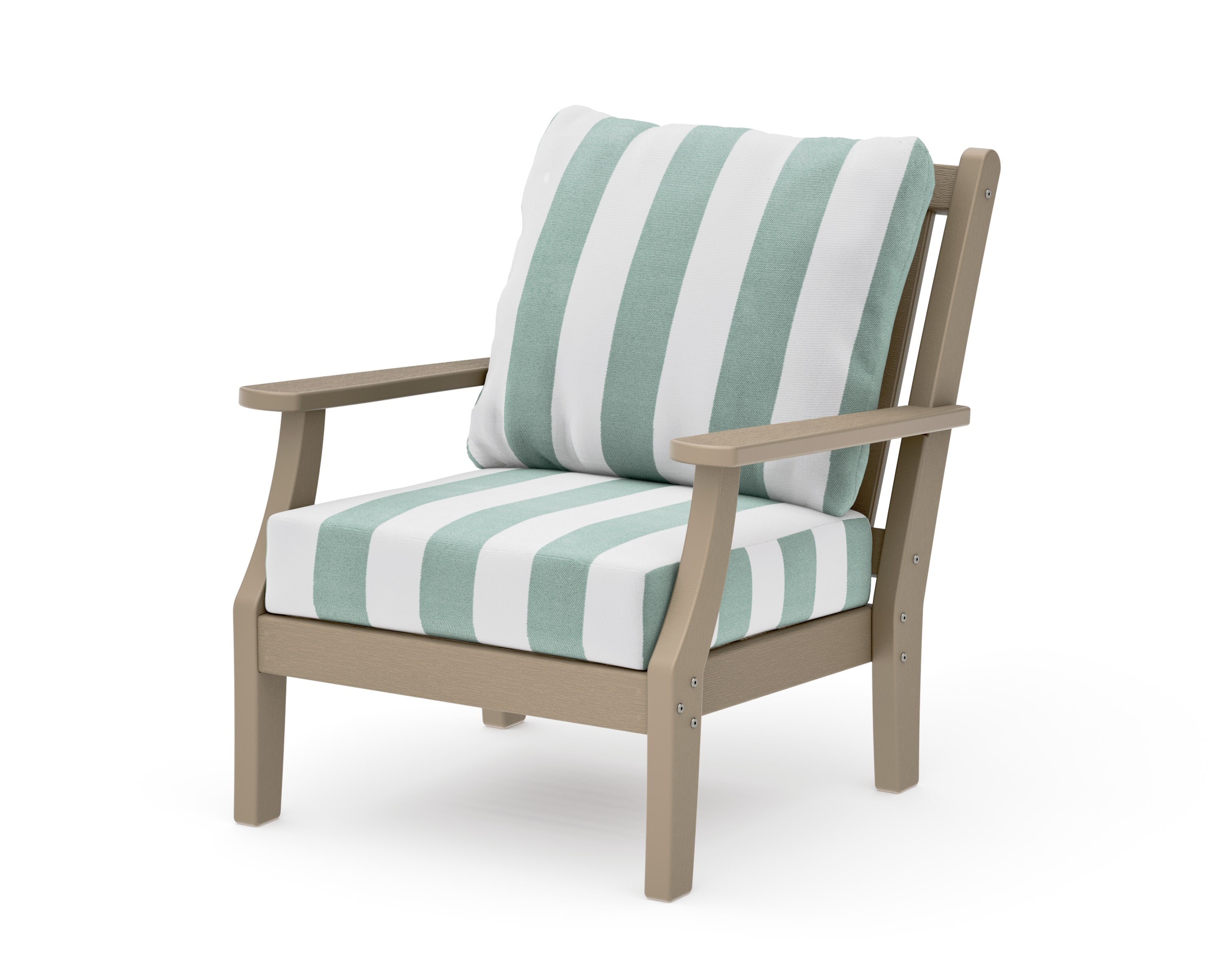 Wovendale Deep Seating Chair in Vintage Sahara / Cabana Stripe Glacier Spa