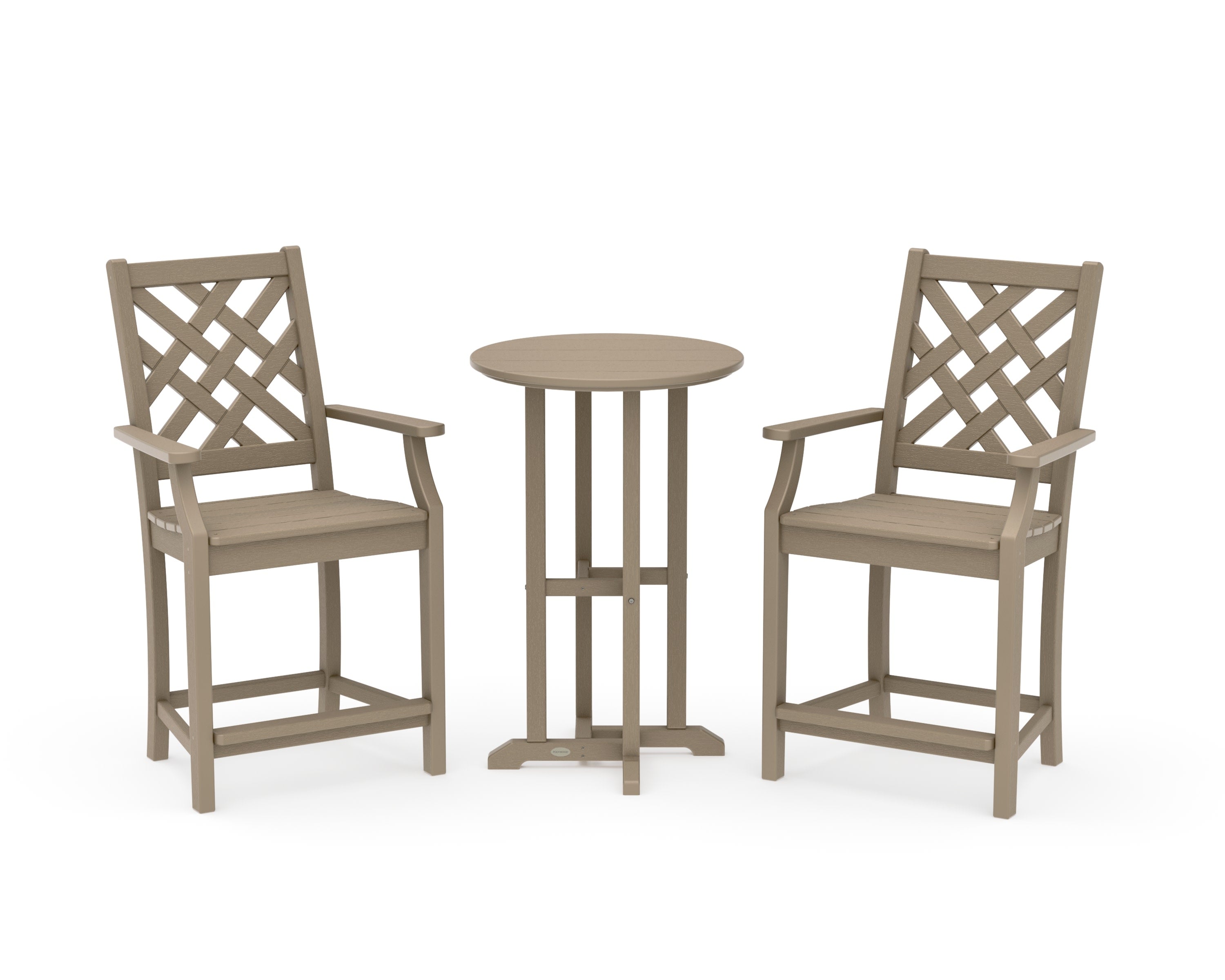 Wovendale 3-Piece Farmhouse Bistro Counter Set in Vintage Sahara