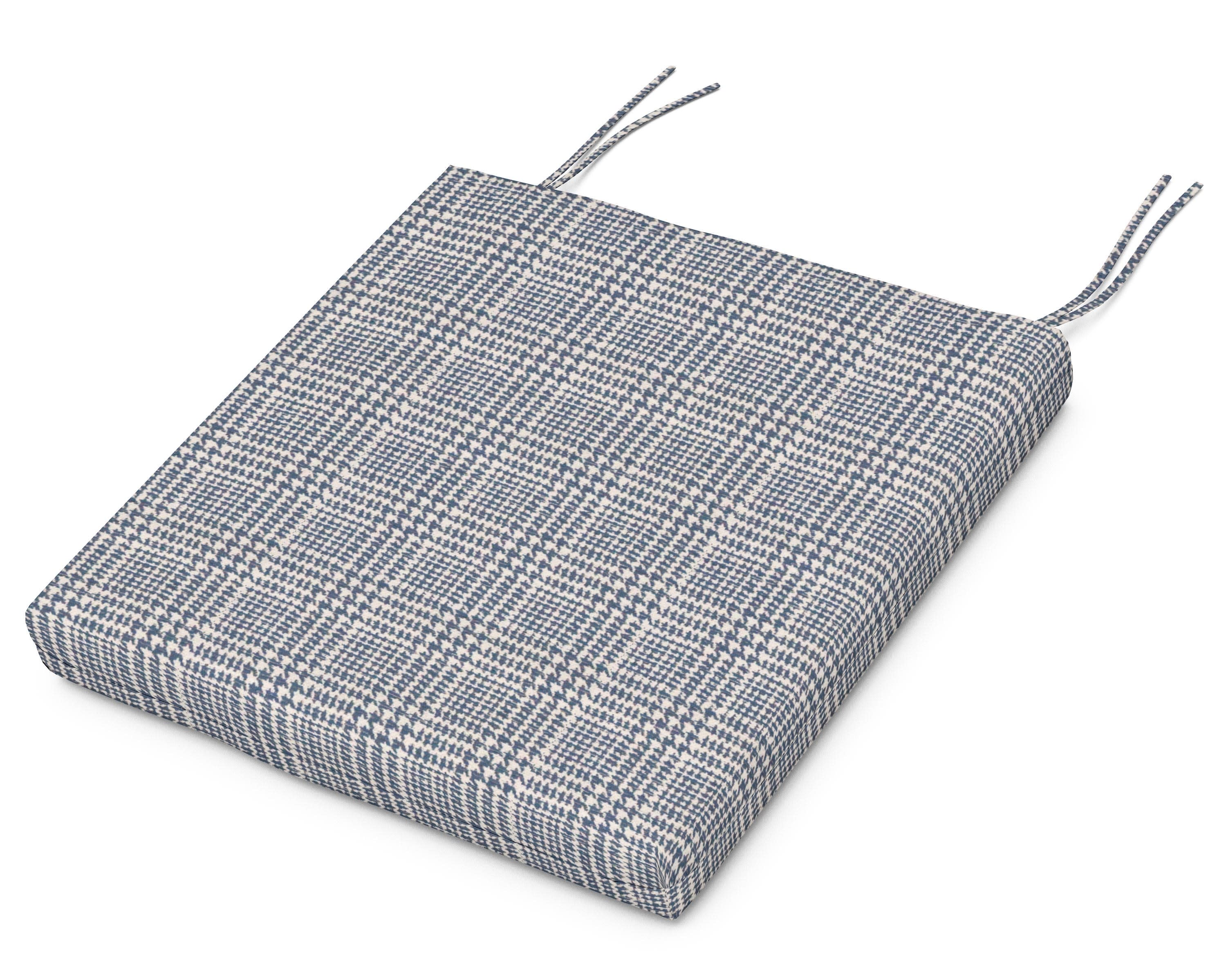 Seat Cushion 17"D x 20.75"W x 2.5"H in Houndstooth Sky Blue
