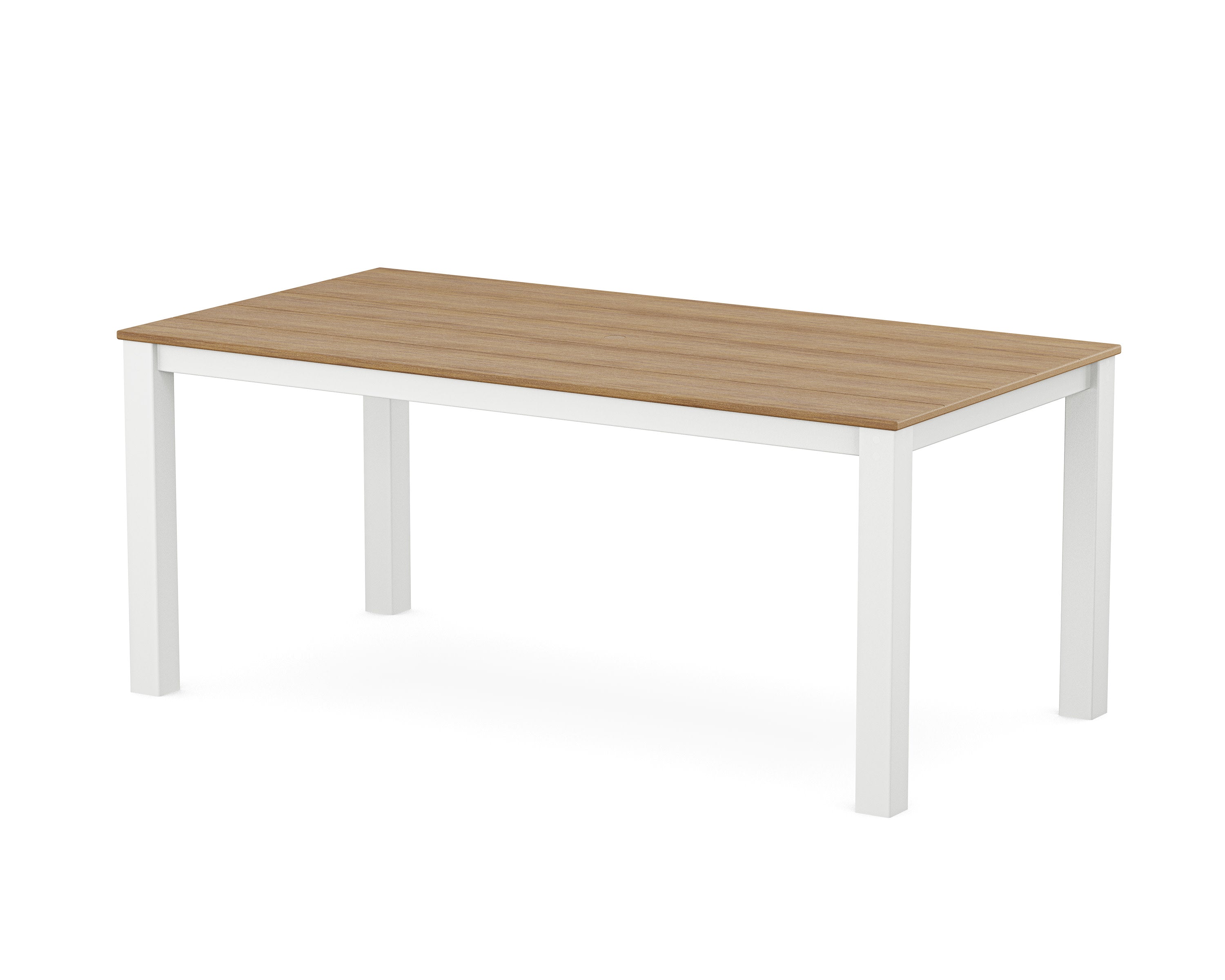 Parsons 38" X 72" Dining Table in White / Natural