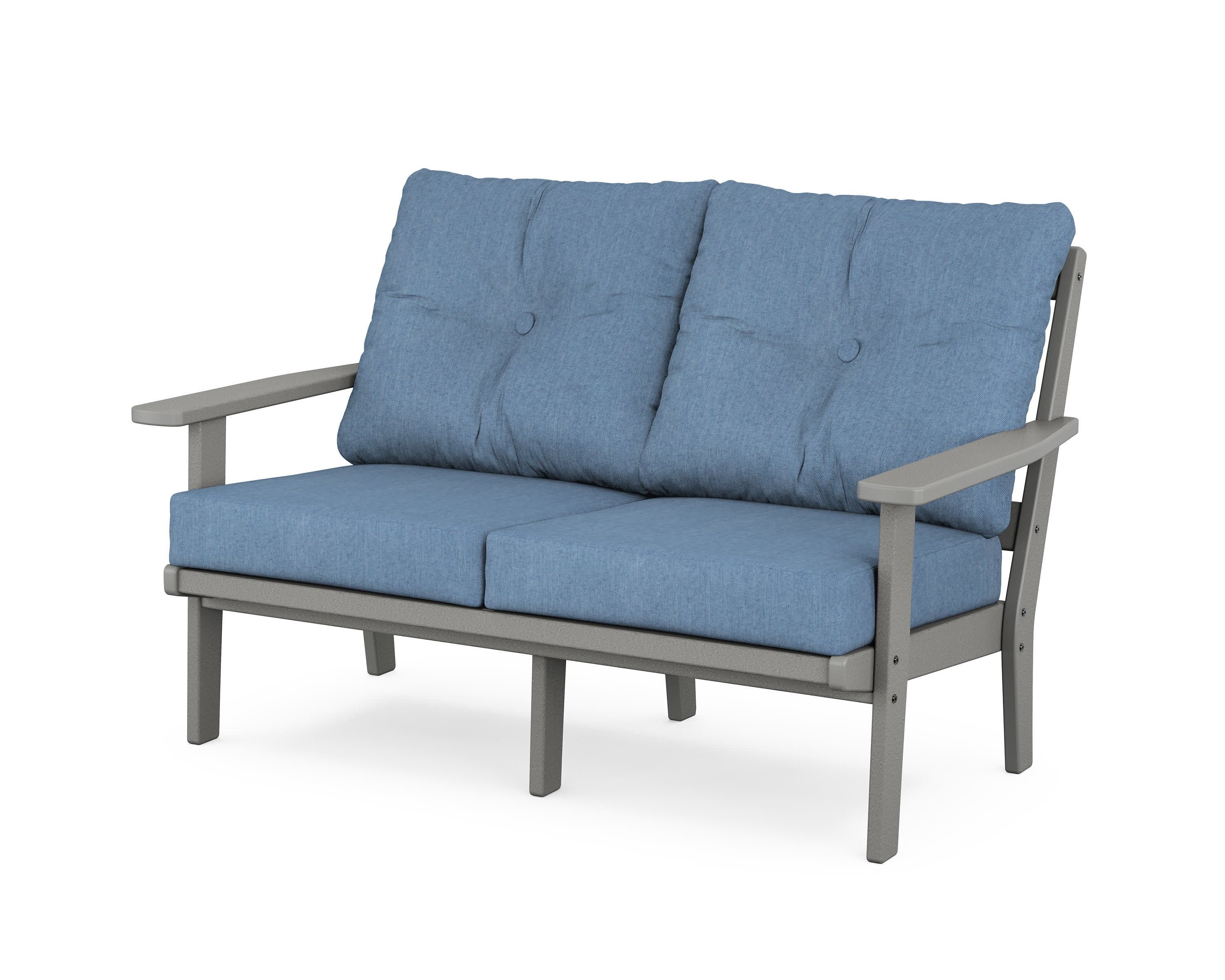 Prairie Deep SeatingLoveseat in Slate Grey / Sky Blue