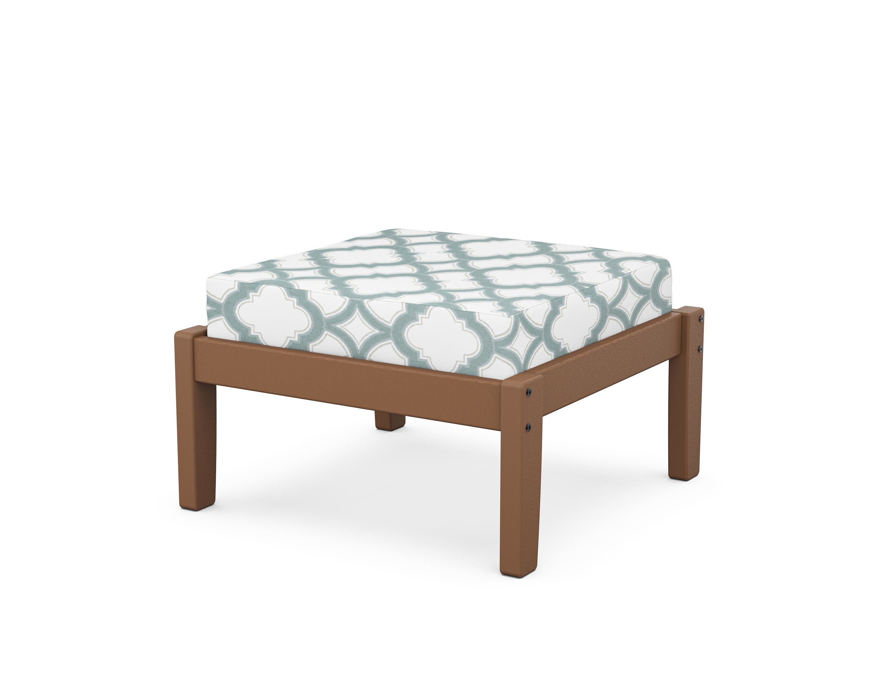 Deep Seating Ottoman in Teak / Trellis Glacier Spa