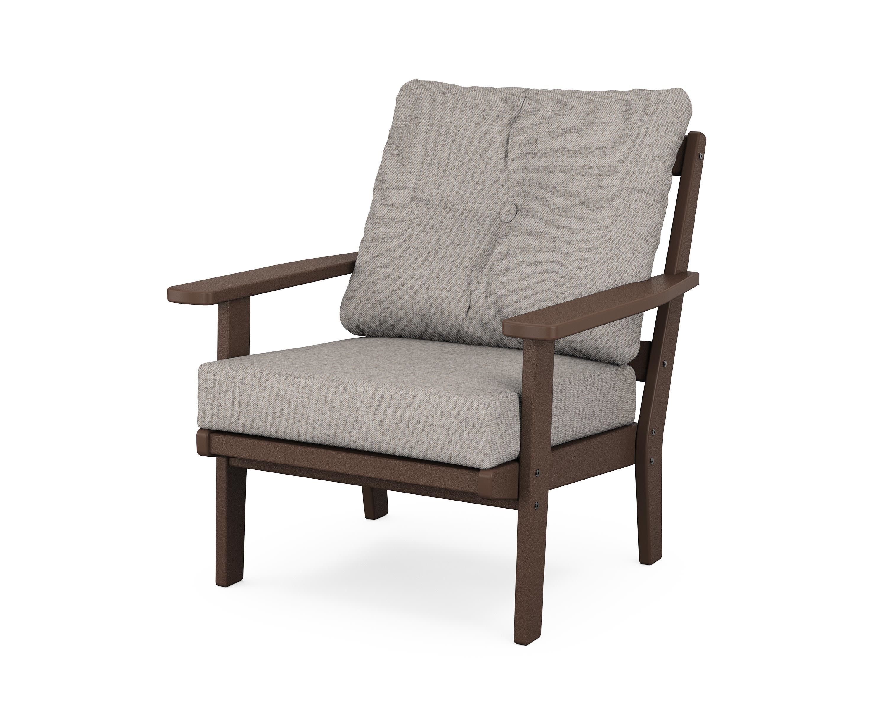 Prairie Deep Seating Chair in Mahogany / Weathered Tweed