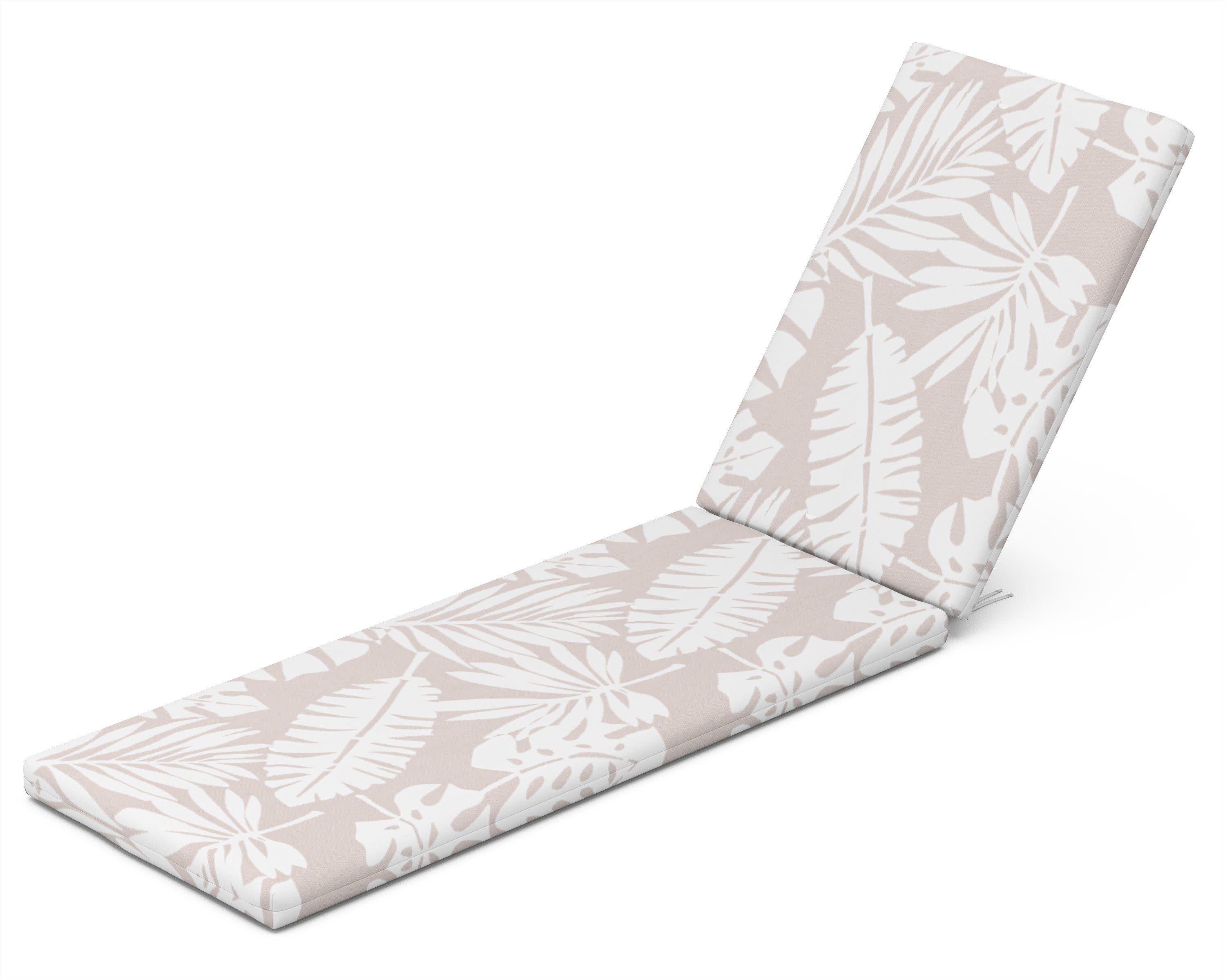 Chaise Cushion in Leaf Dune Burlap
