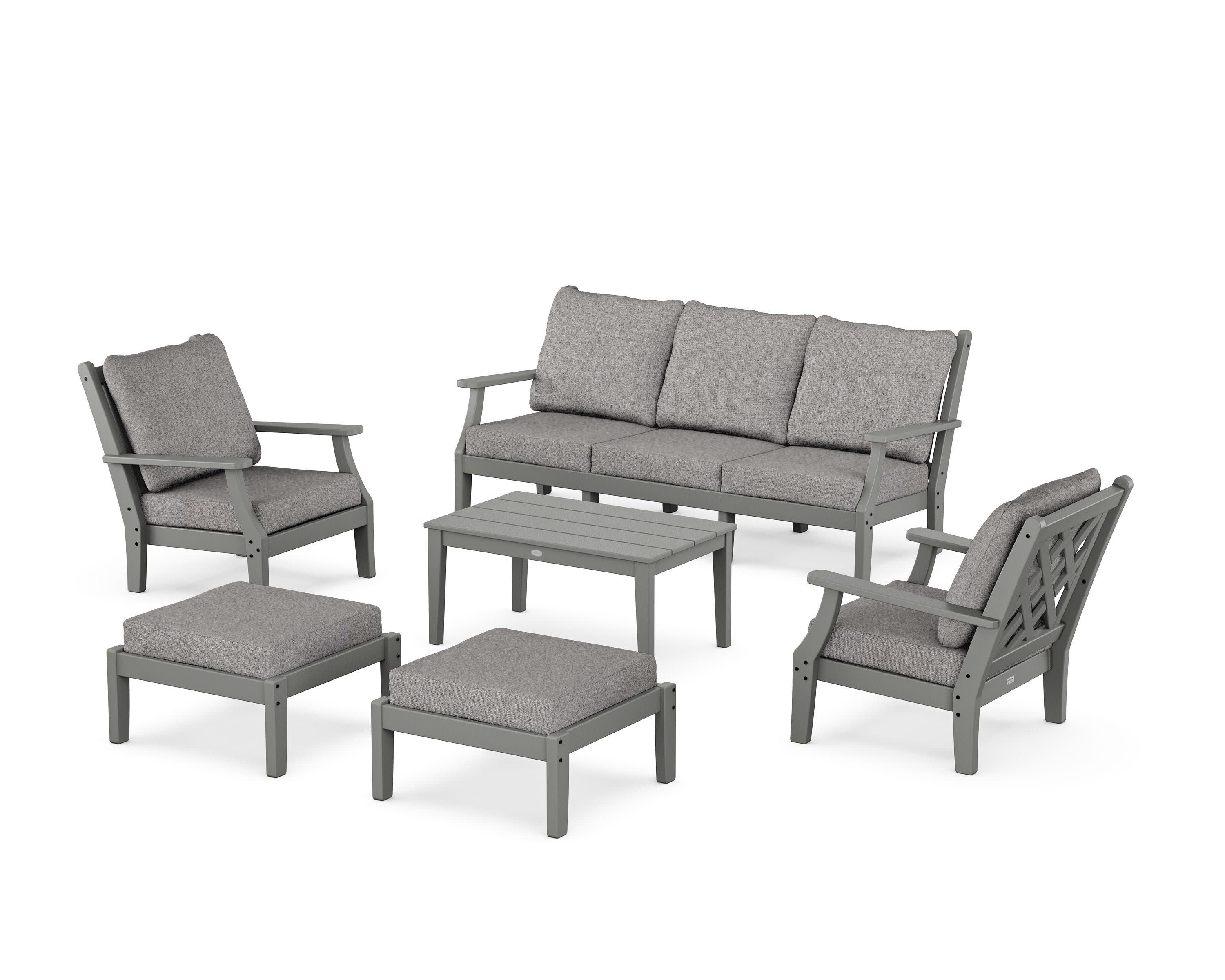 Wovendale 6-Piece Lounge Sofa Set in Slate Grey / Grey Mist