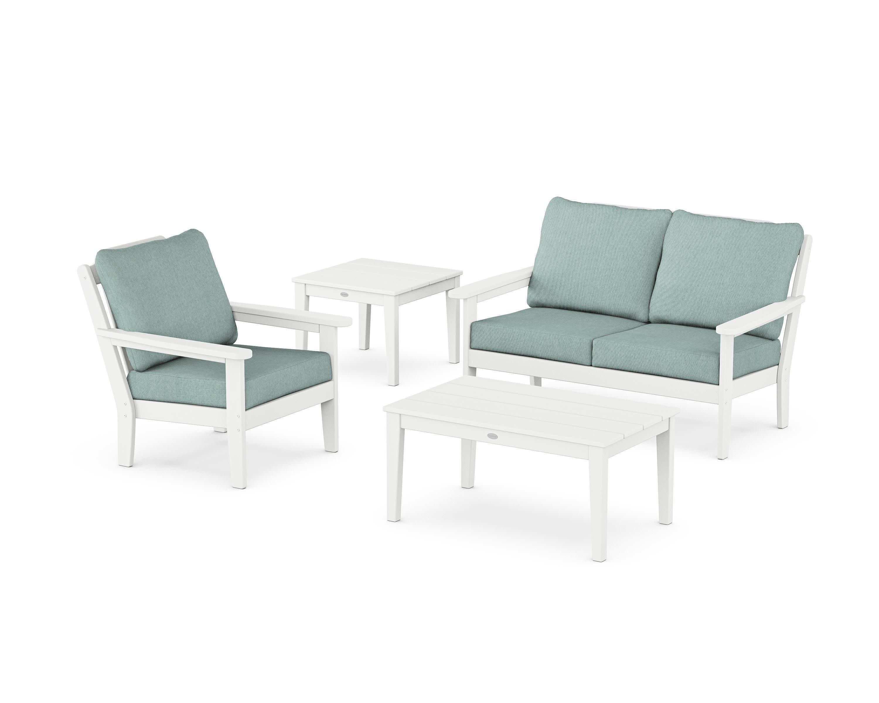 Wovendale 4-Piece Deep Seating Set in White / Glacier Spa