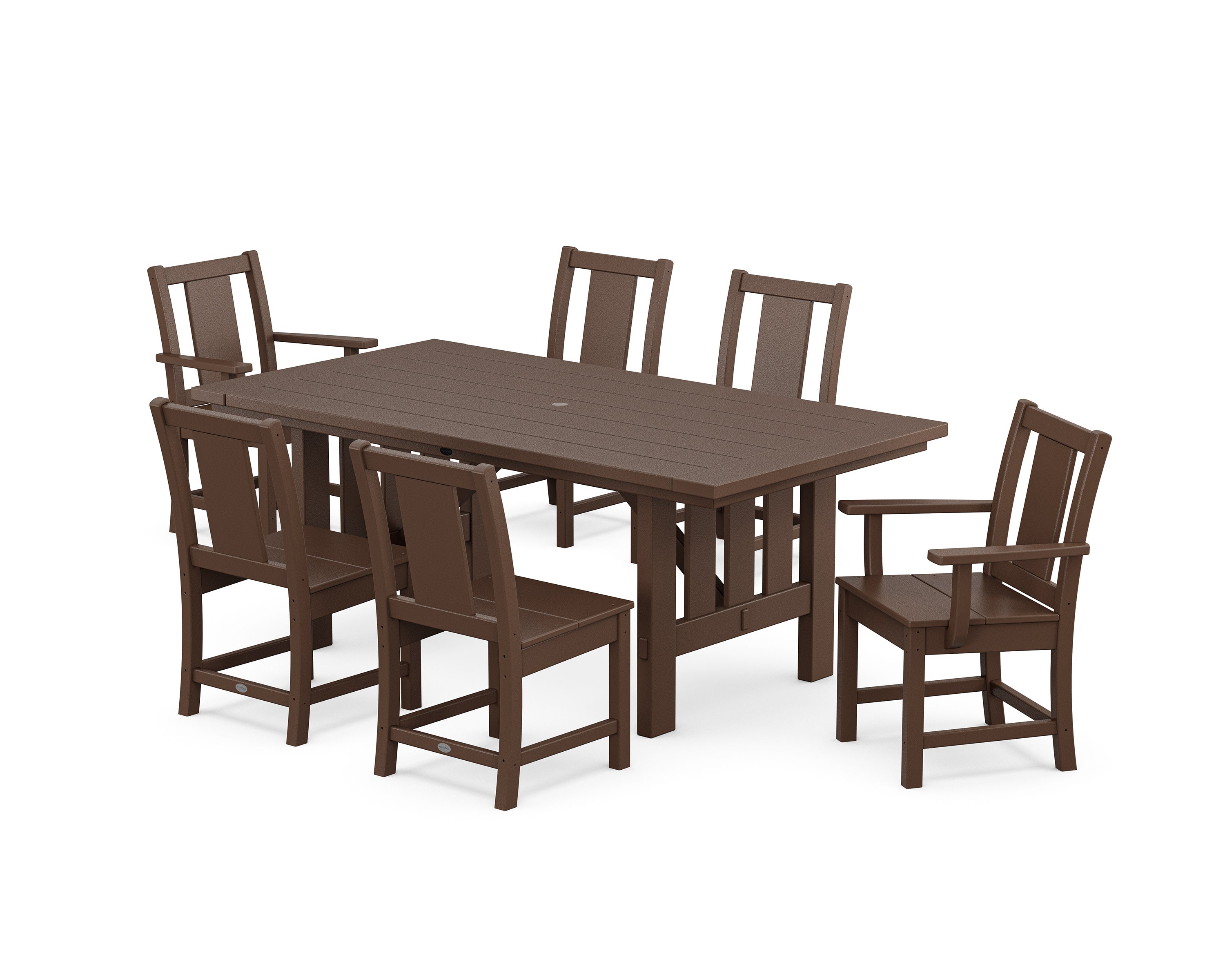 Prairie 7-Piece Dining Set with Mission Table in Mahogany