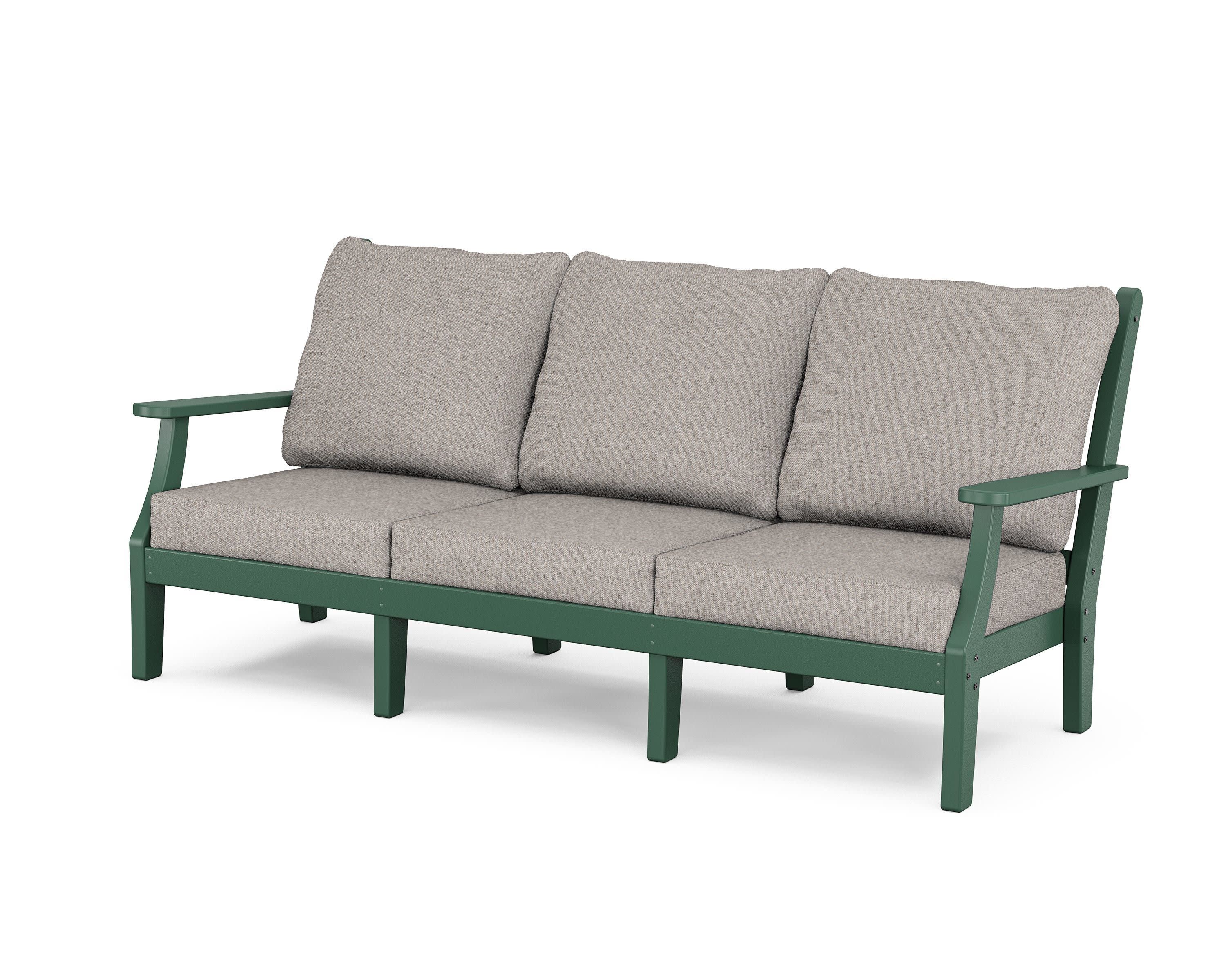 Wovendale Deep Seating Sofa in Green / Weathered Tweed