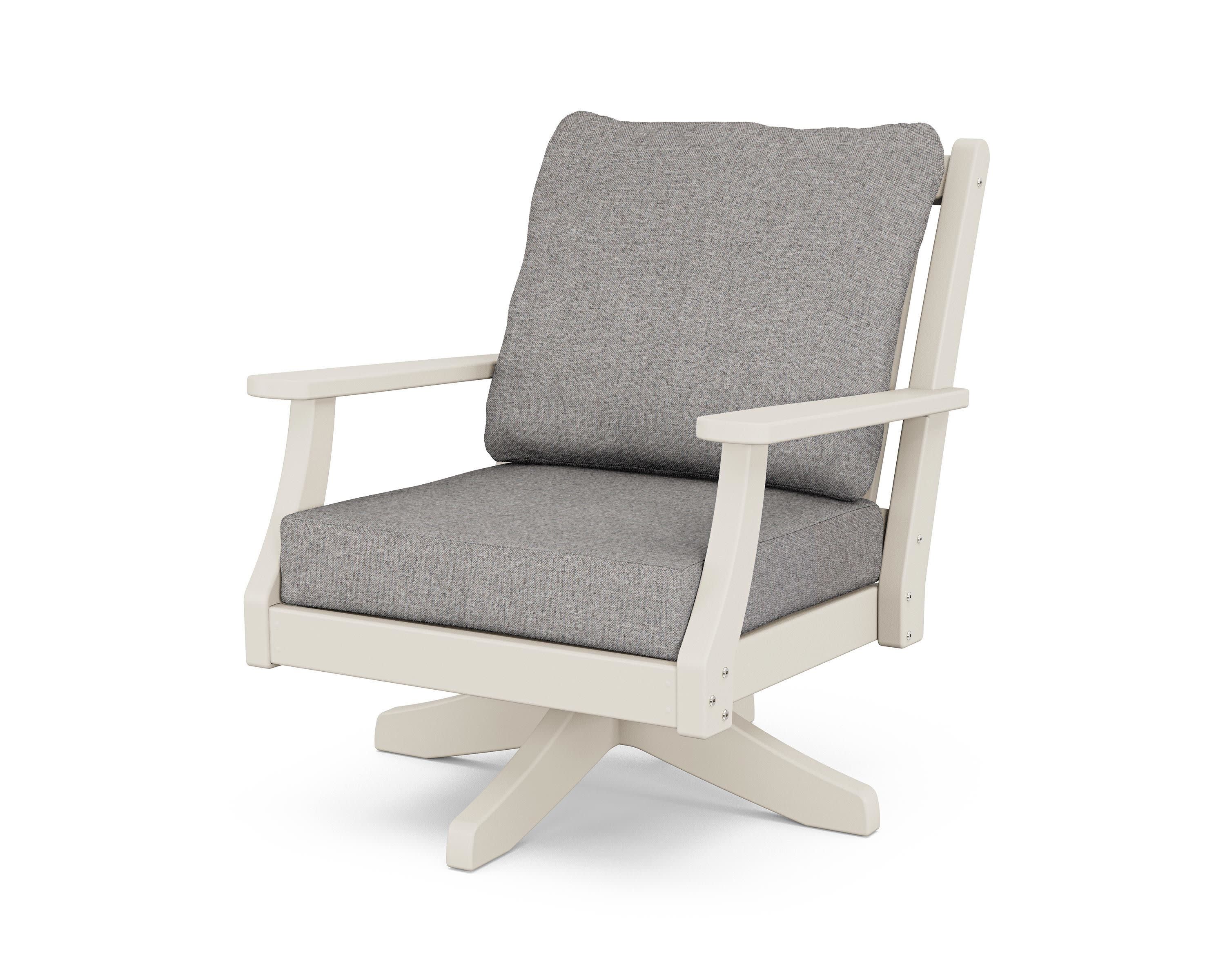 Wovendale Deep Seating Swivel Chair in Sand / Grey Mist