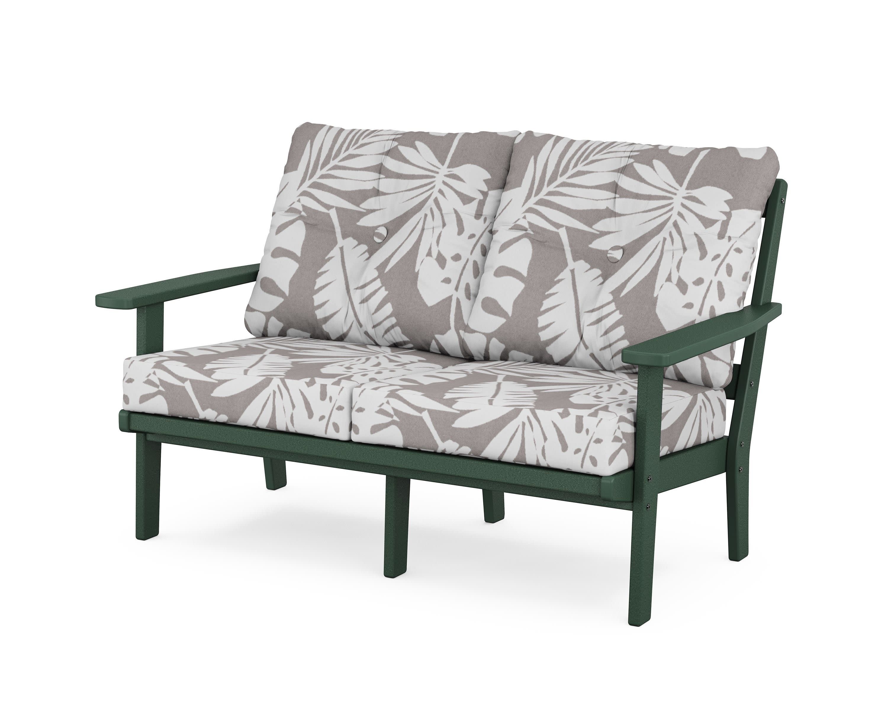 Prairie Deep SeatingLoveseat in Green / Leaf Grey Mist
