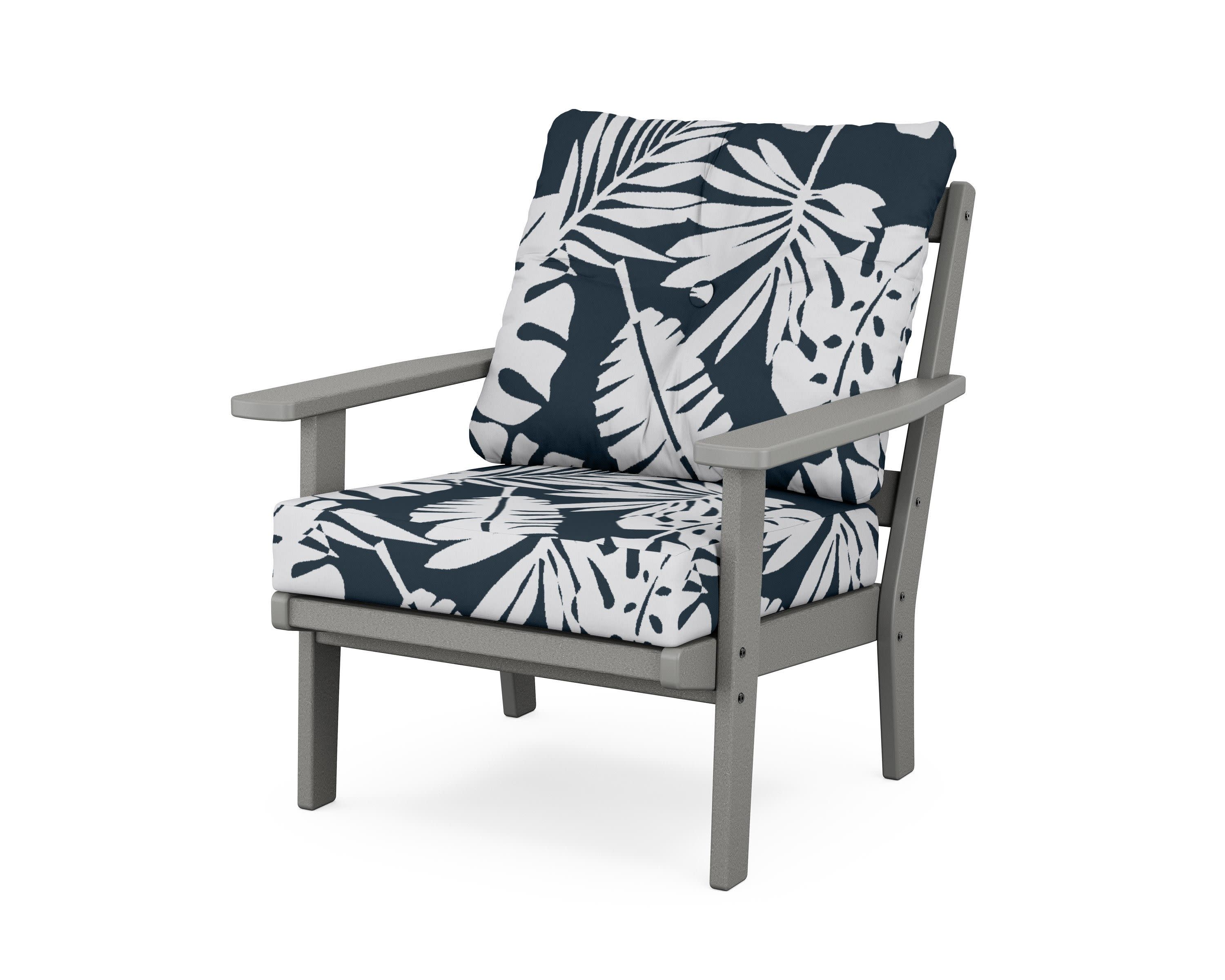 Prairie Deep Seating Chair in Slate Grey / Leaf Marine Indigo