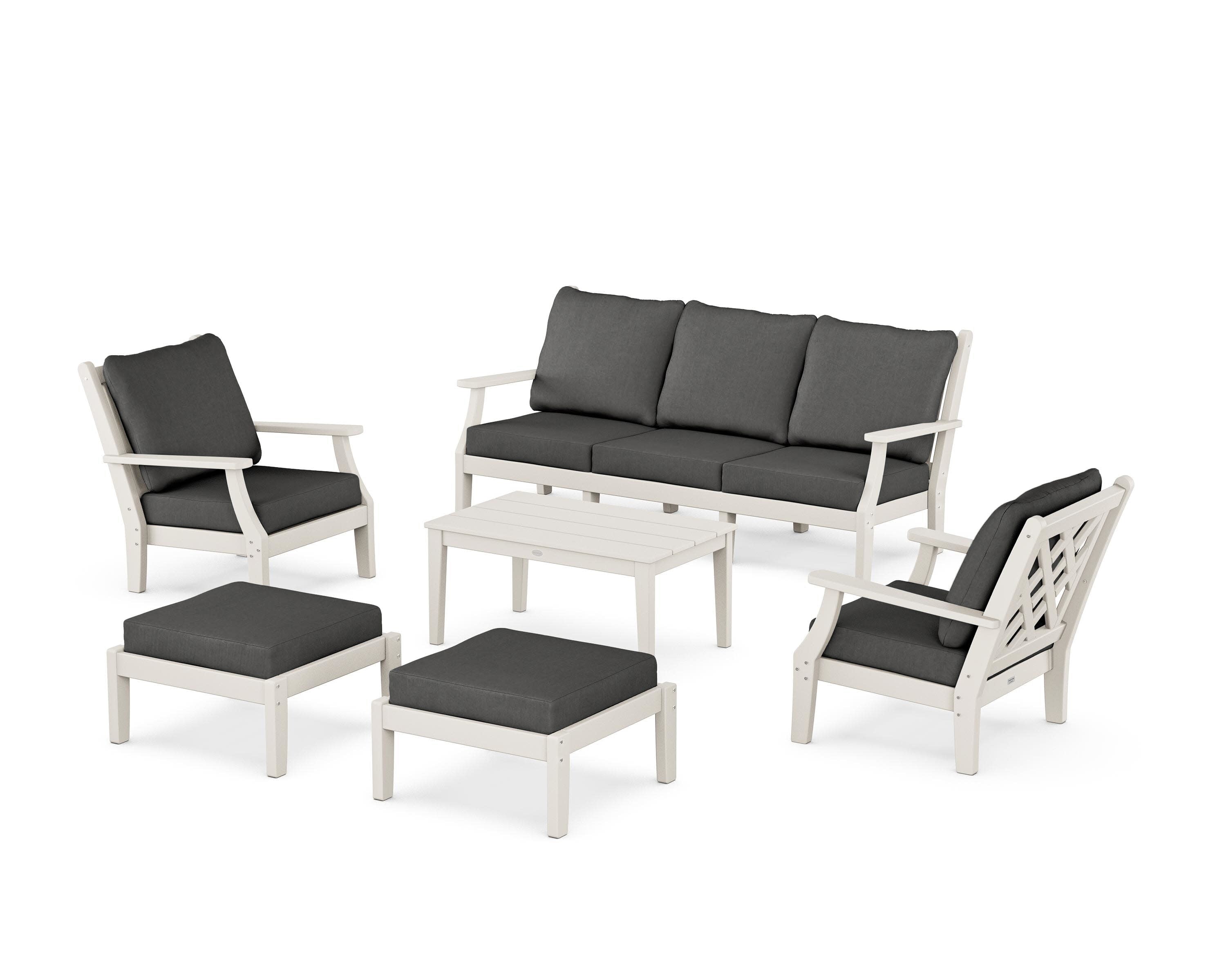 Wovendale 6-Piece Lounge Sofa Set in Sand / Spectrum Carbon