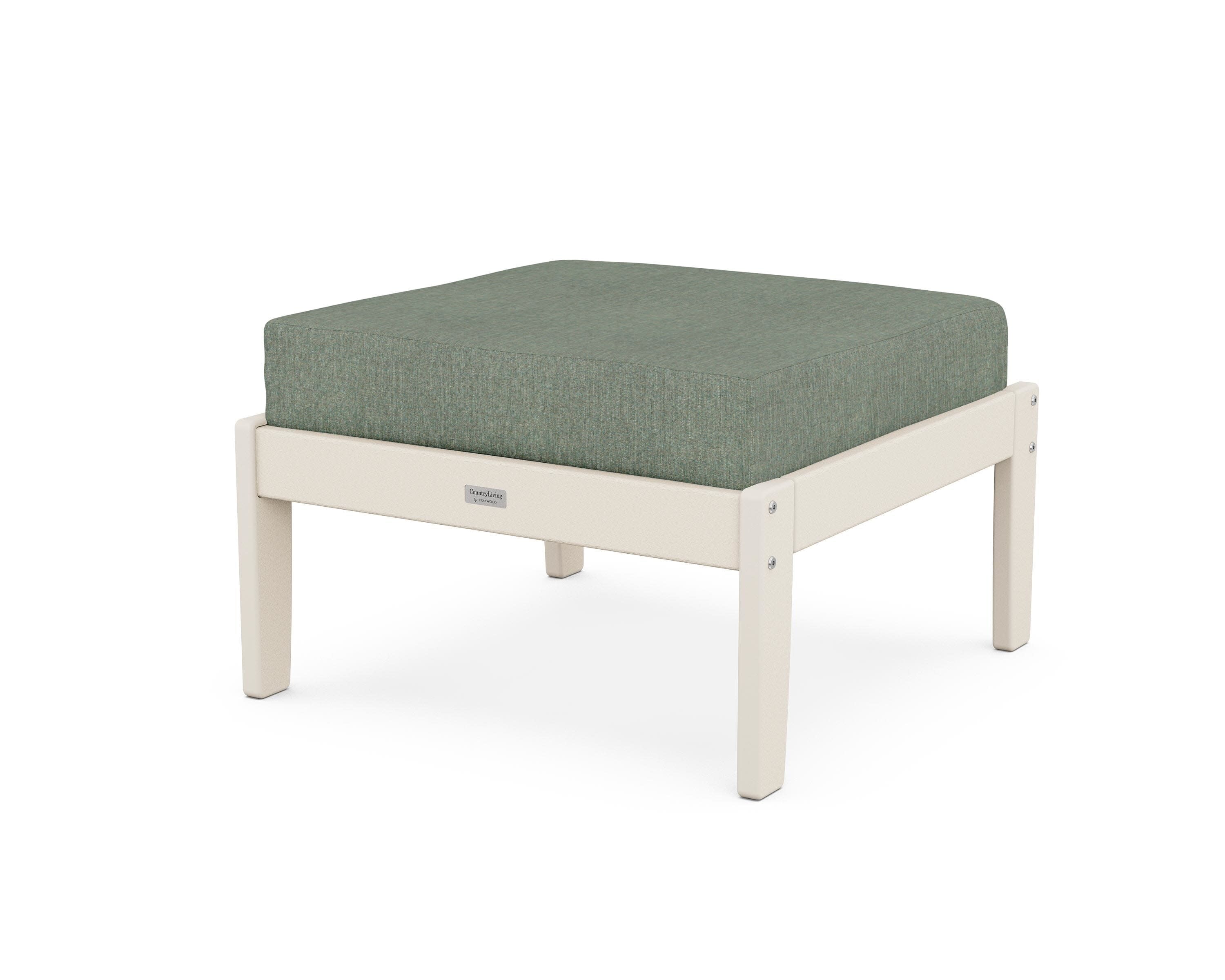 Cottage Deep Seating Ottoman in Sand / Cast Sage
