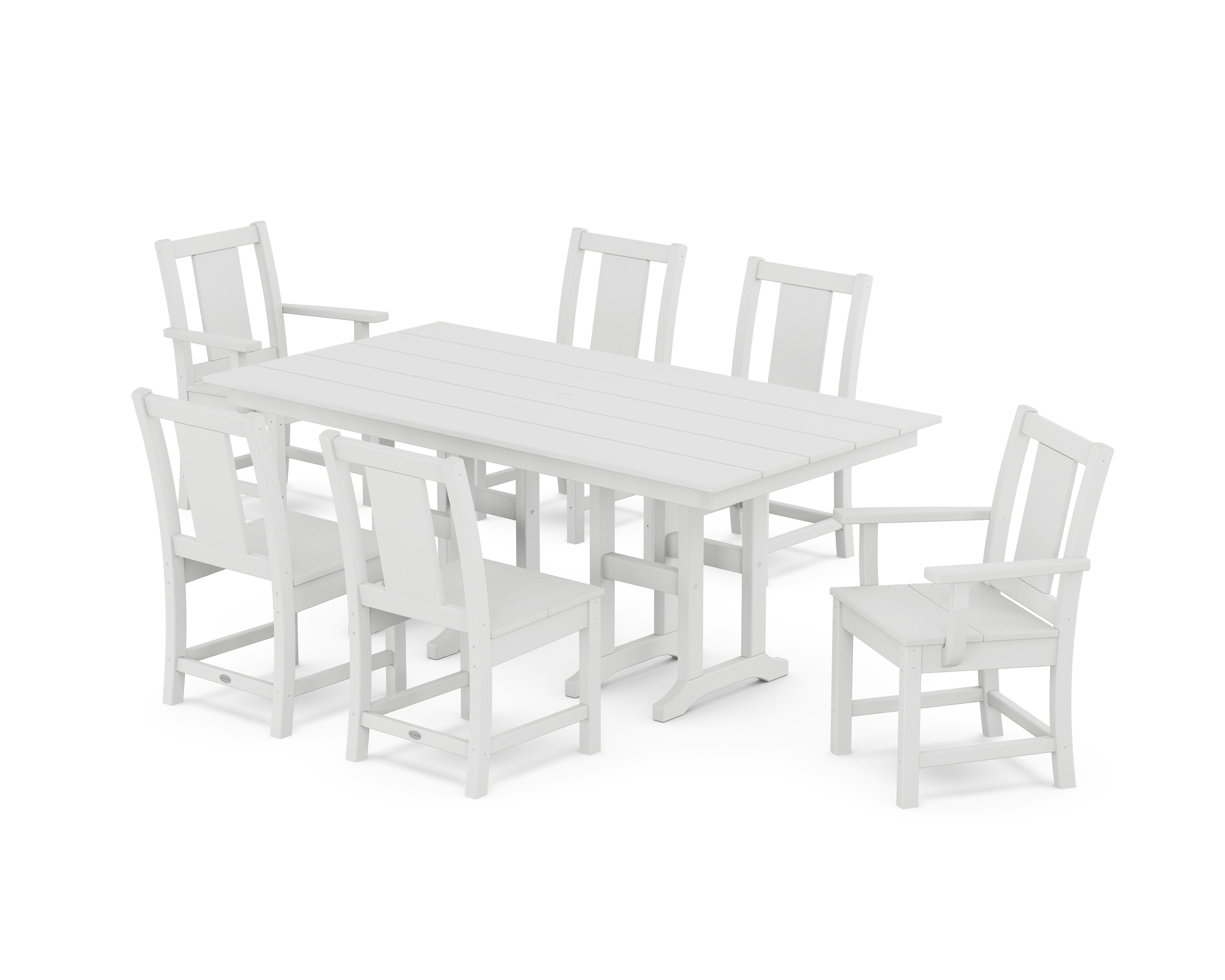 Prairie 7-Piece Farmhouse Dining Set in White