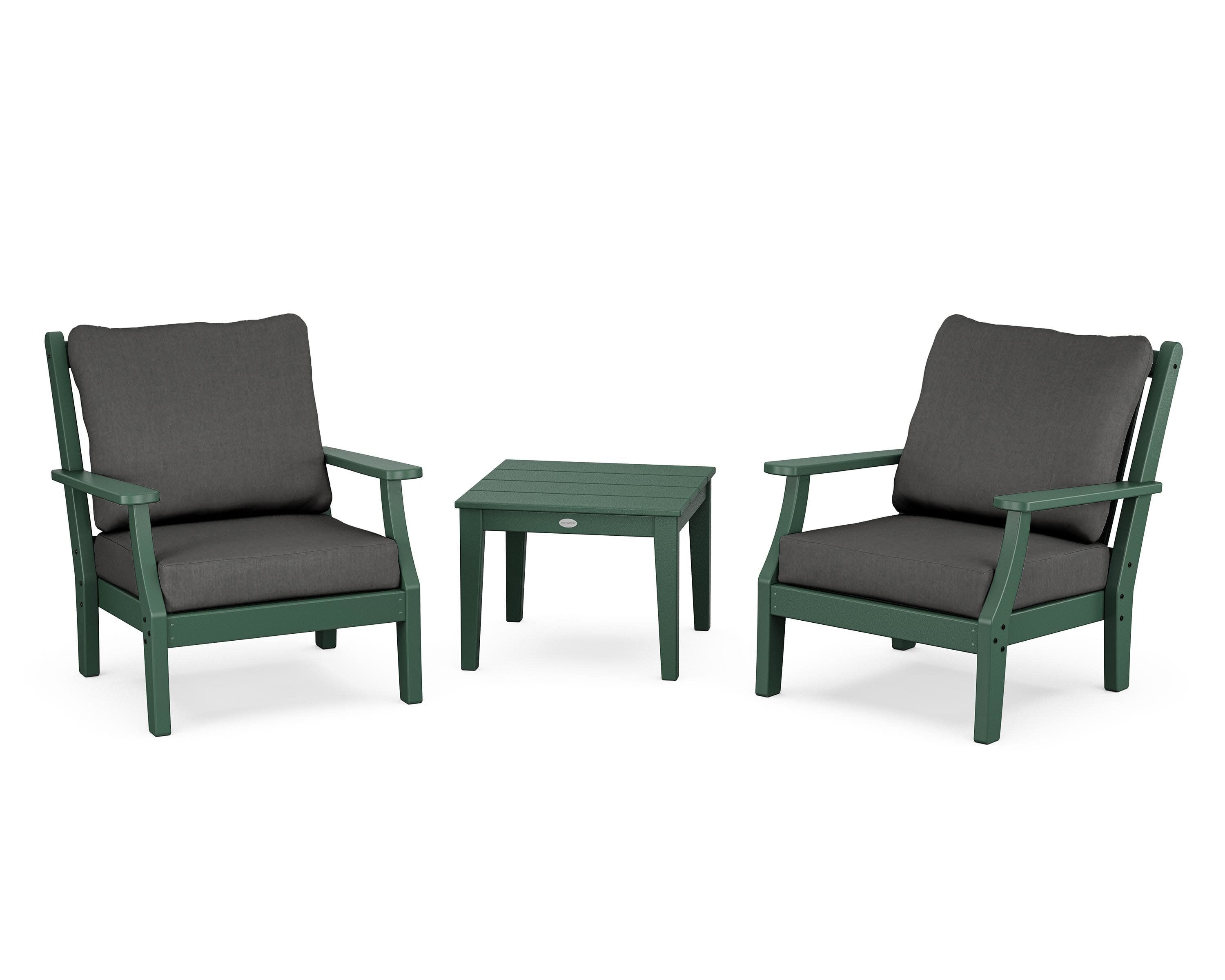 Wovendale 3-Piece Deep Seating Set in Green / Spectrum Carbon