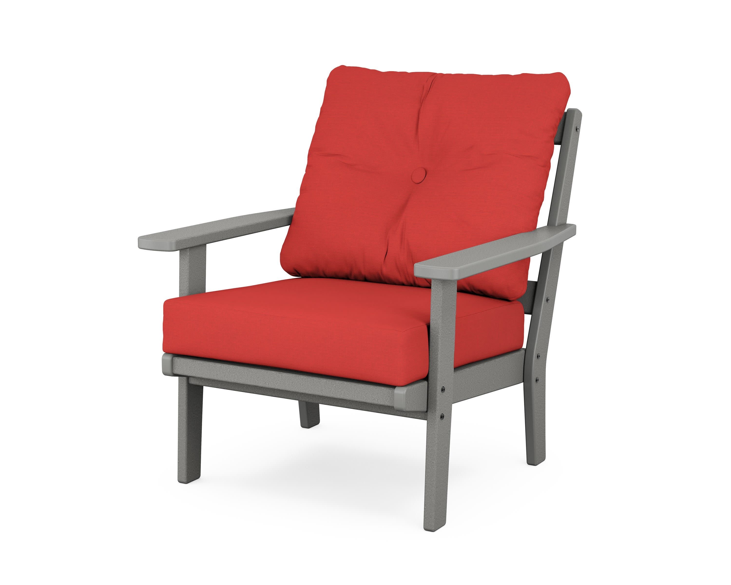 Prairie Deep Seating Chair in Slate Grey / Crimson Linen