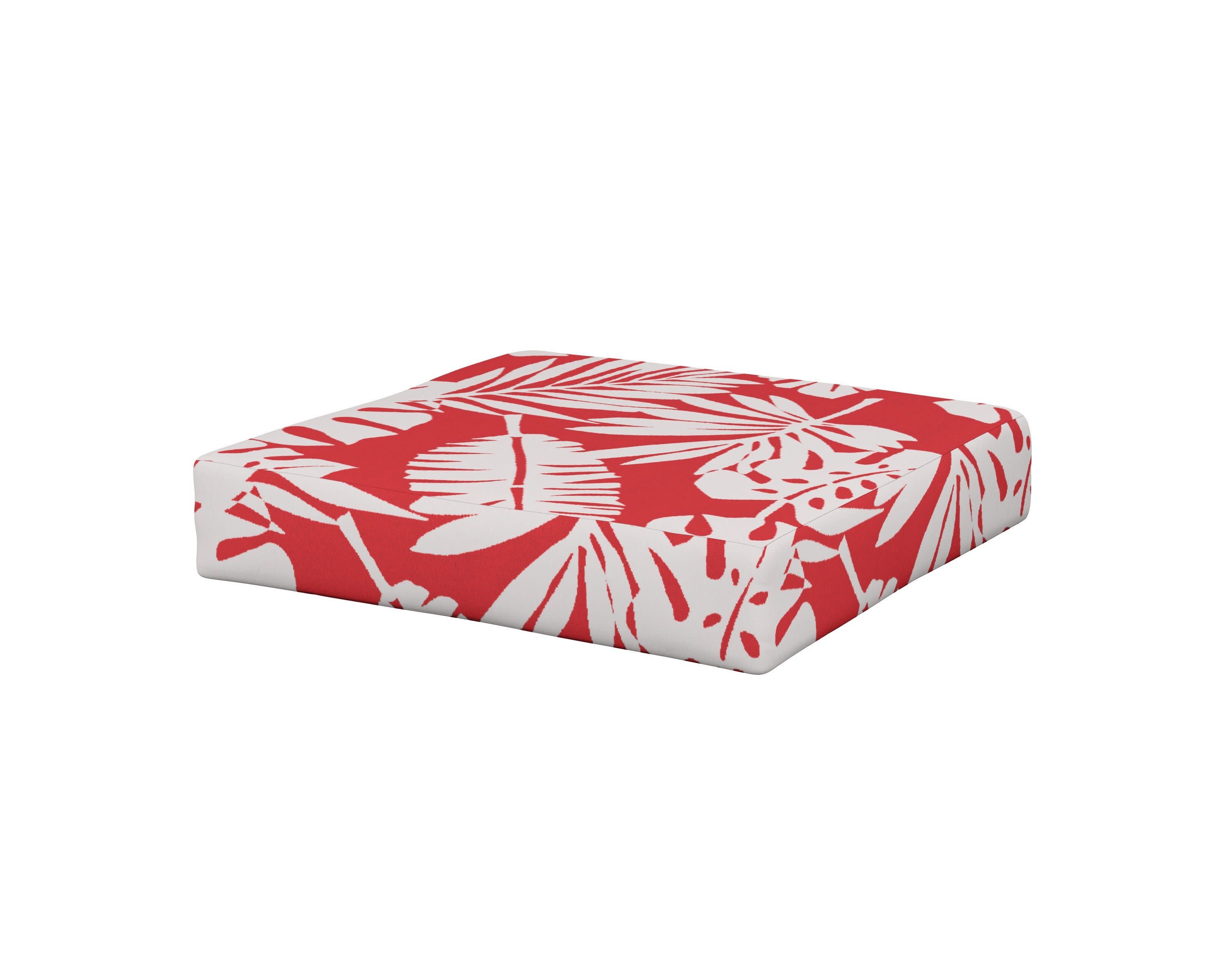 Vineyard Ottoman Cushion in Leaf Crimson