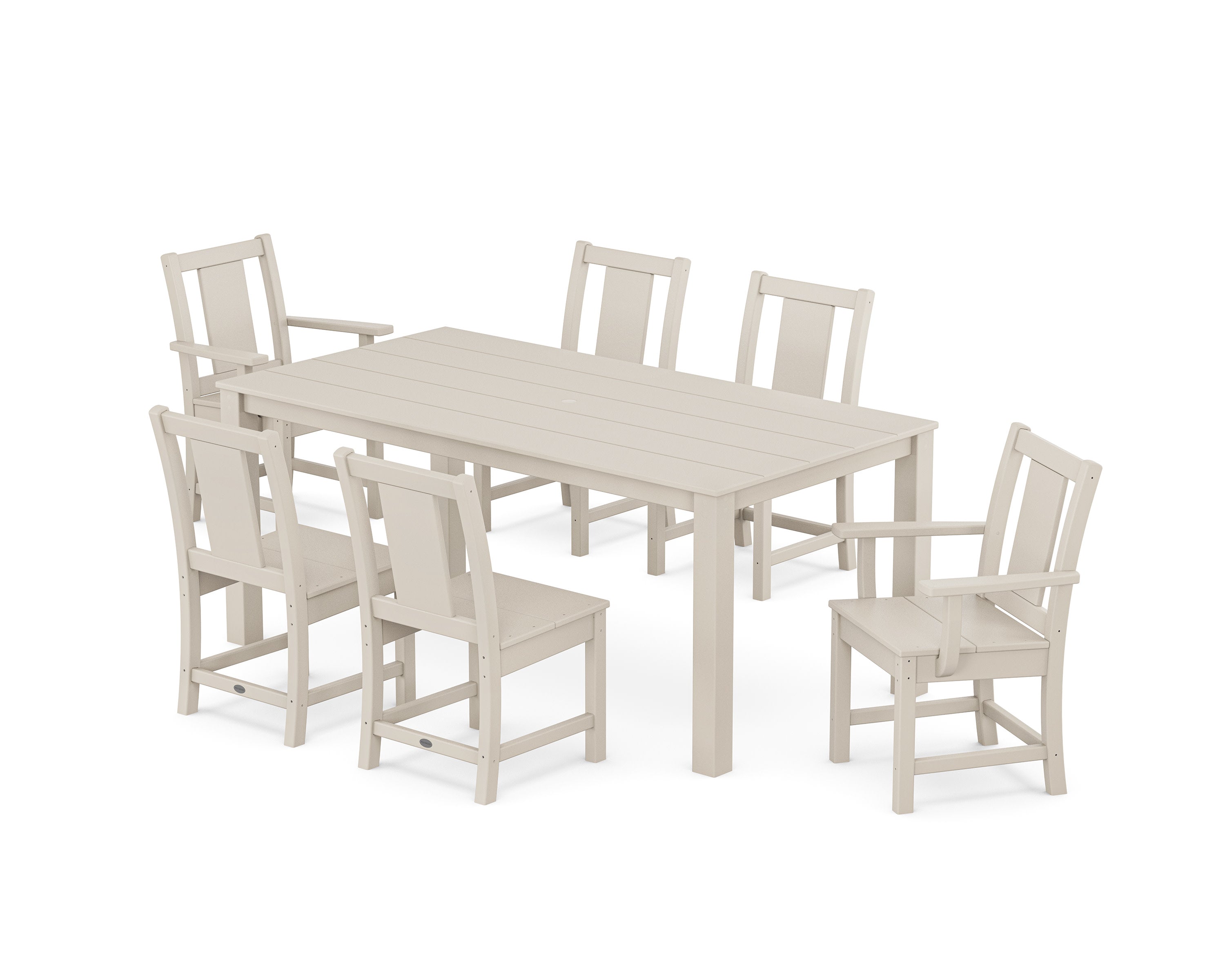 Prairie 7-Piece Parsons Dining Set in Sand