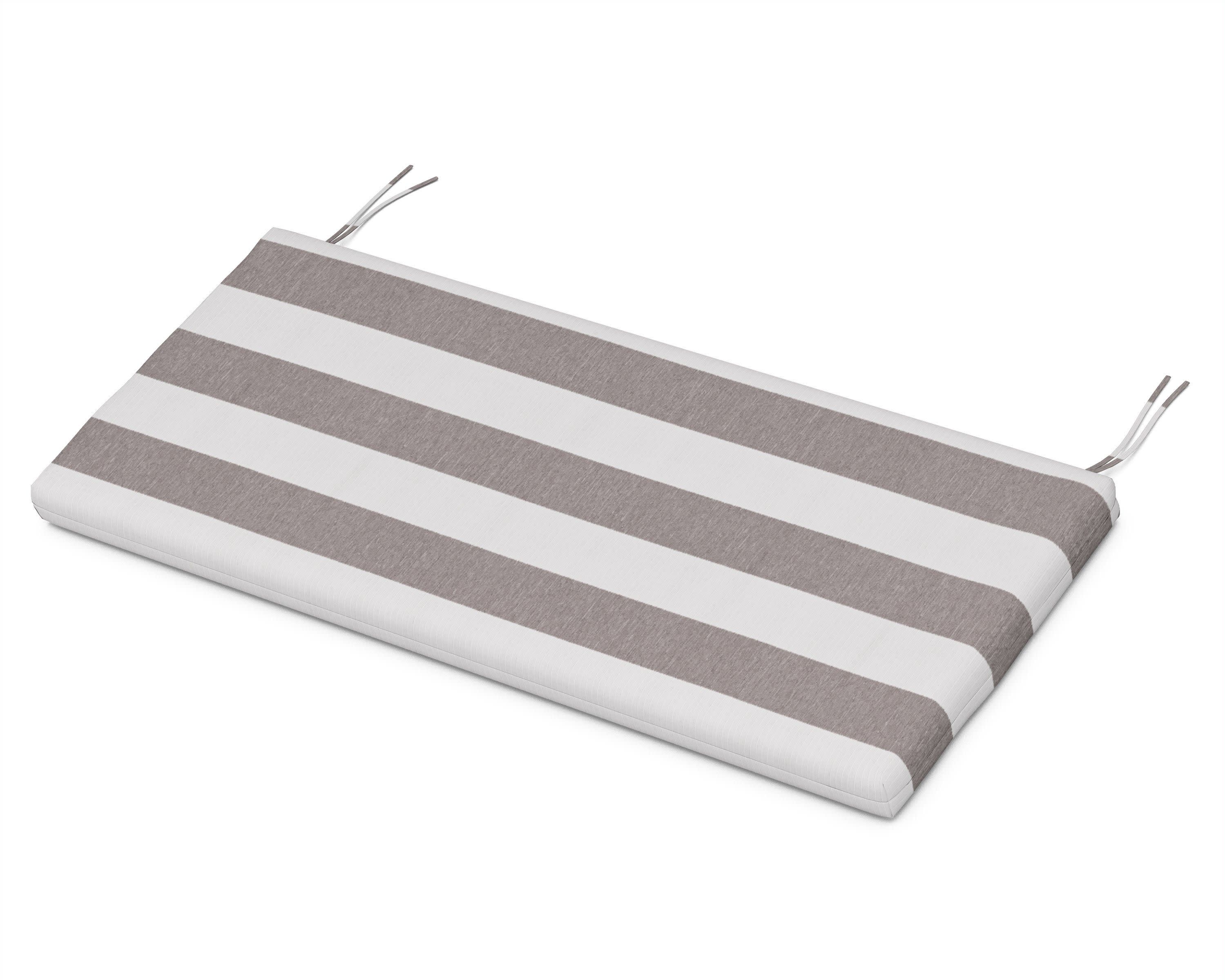 Bench Seat Cushion - 18.5"D x 43.5"W x 2.5"H in Cabana Stripe Grey Mist