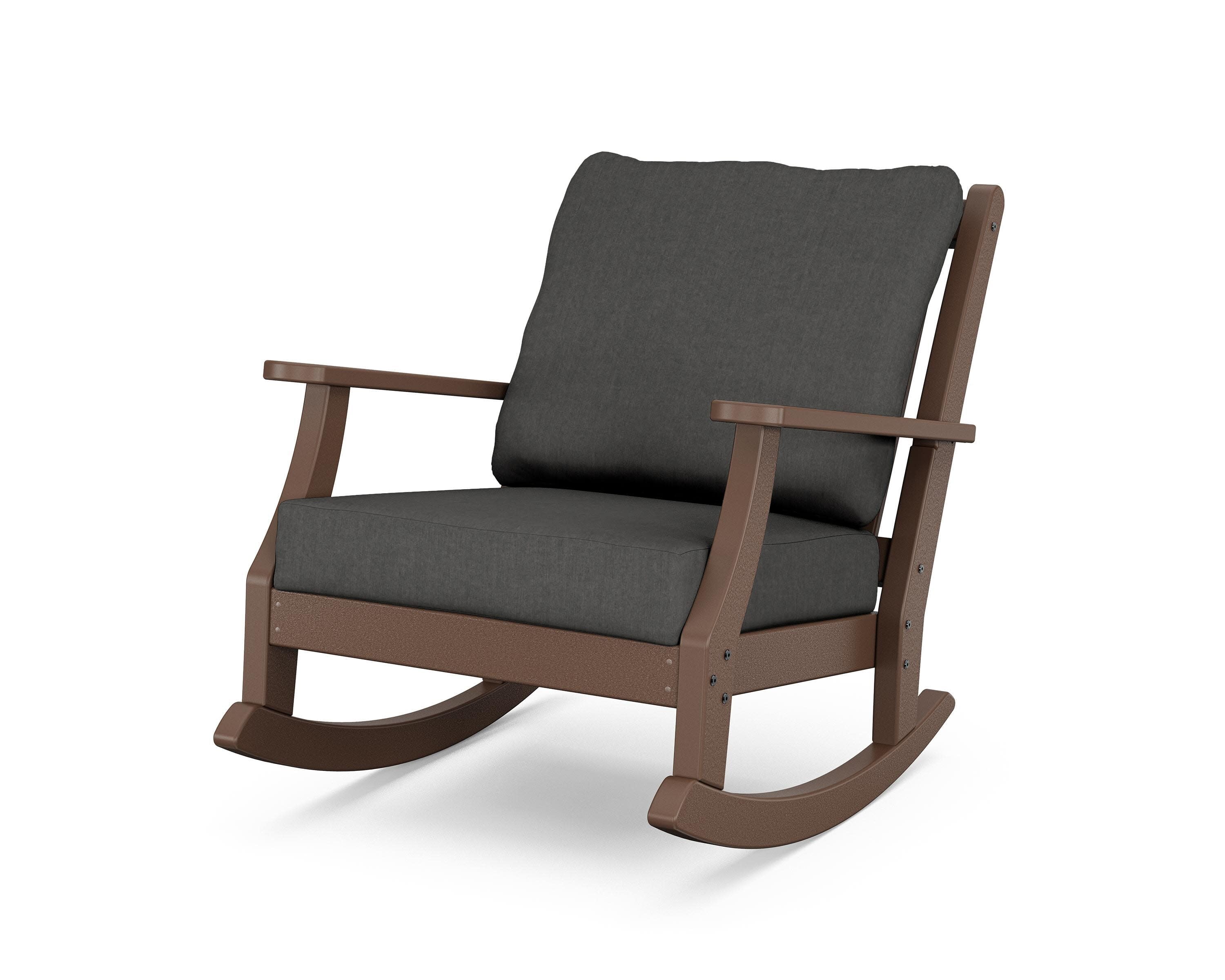 Wovendale Deep Seating Rocking Chair in Mahogany / Spectrum Carbon