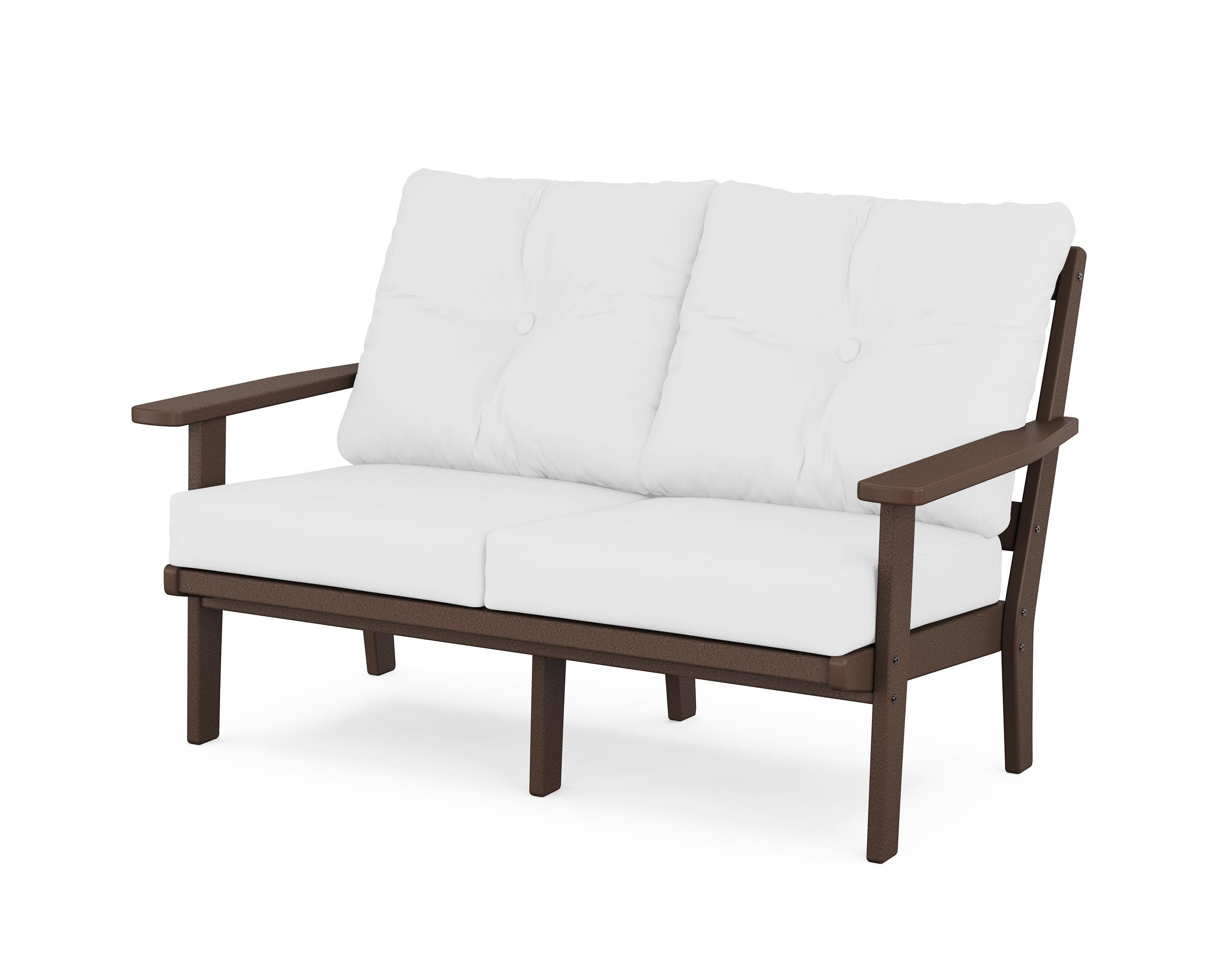 Prairie Deep SeatingLoveseat in Mahogany / Natural