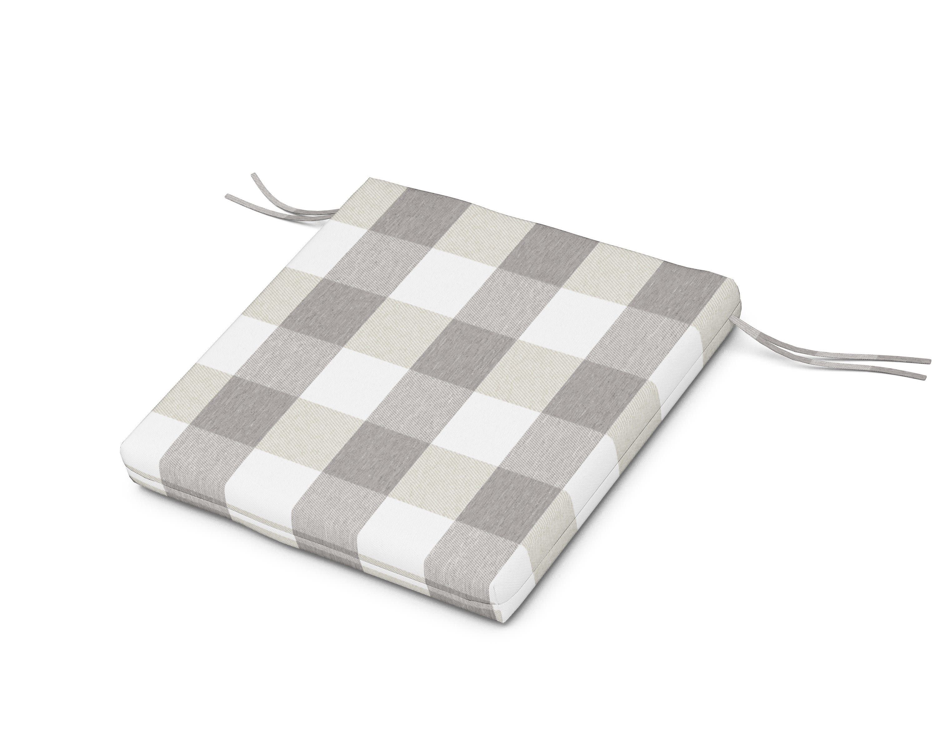 Seat Cushion - 20"D x 20"W x 2.5"H in Buffalo Plaid Grey Mist