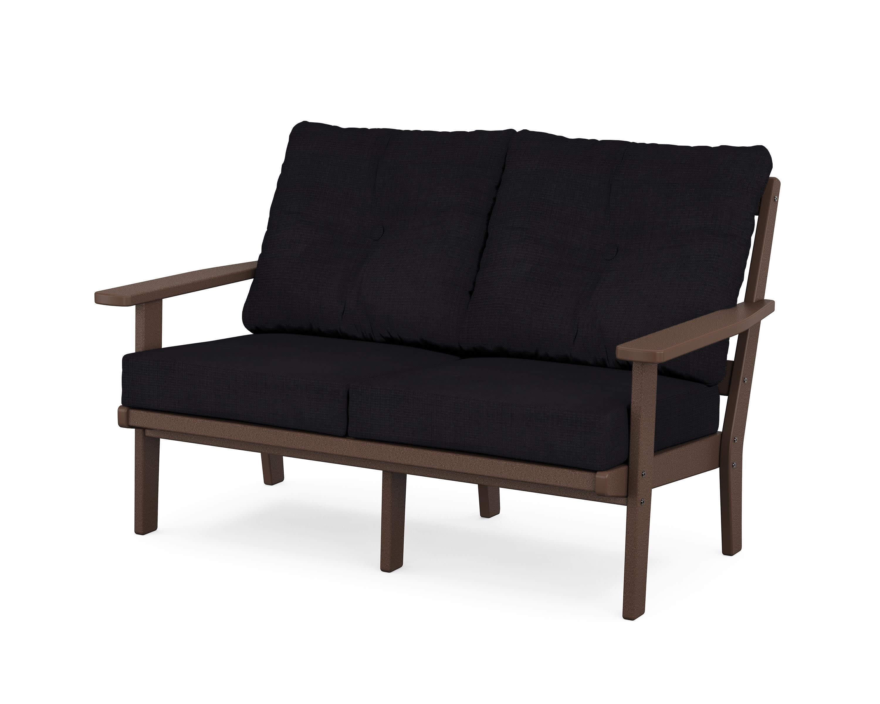 Prairie Deep SeatingLoveseat in Mahogany / Midnight Linen