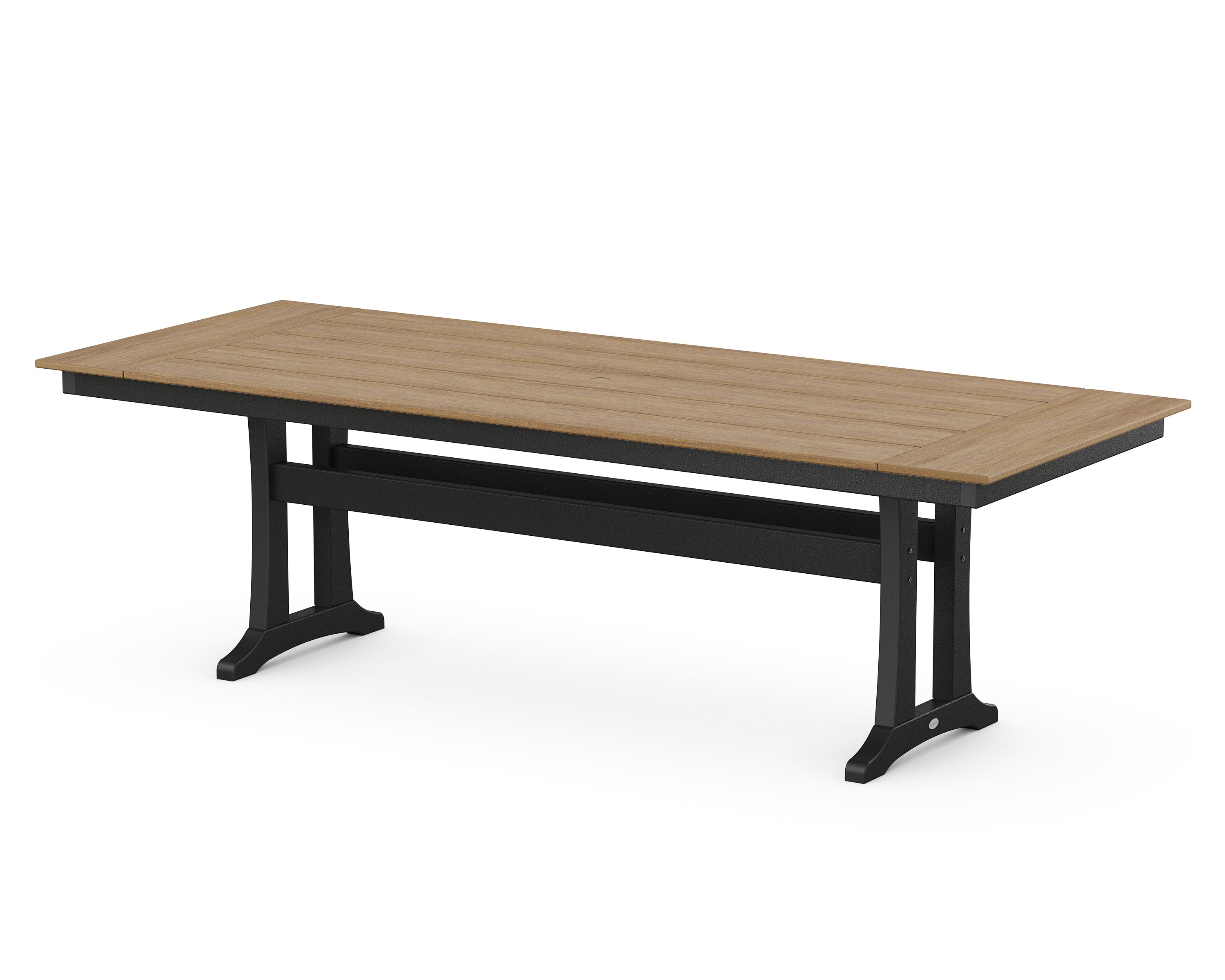 Farmhouse Trestle 38" x 96" Dining Table in Black / Natural