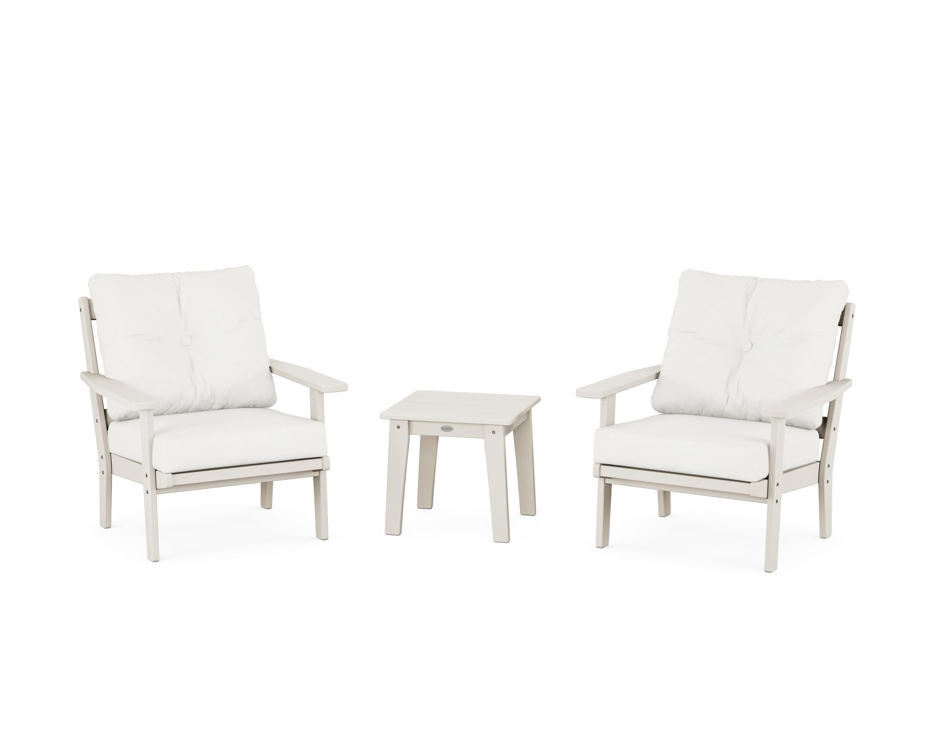 Prairie 3-Piece Deep Seating Set in Sand / Natural Linen