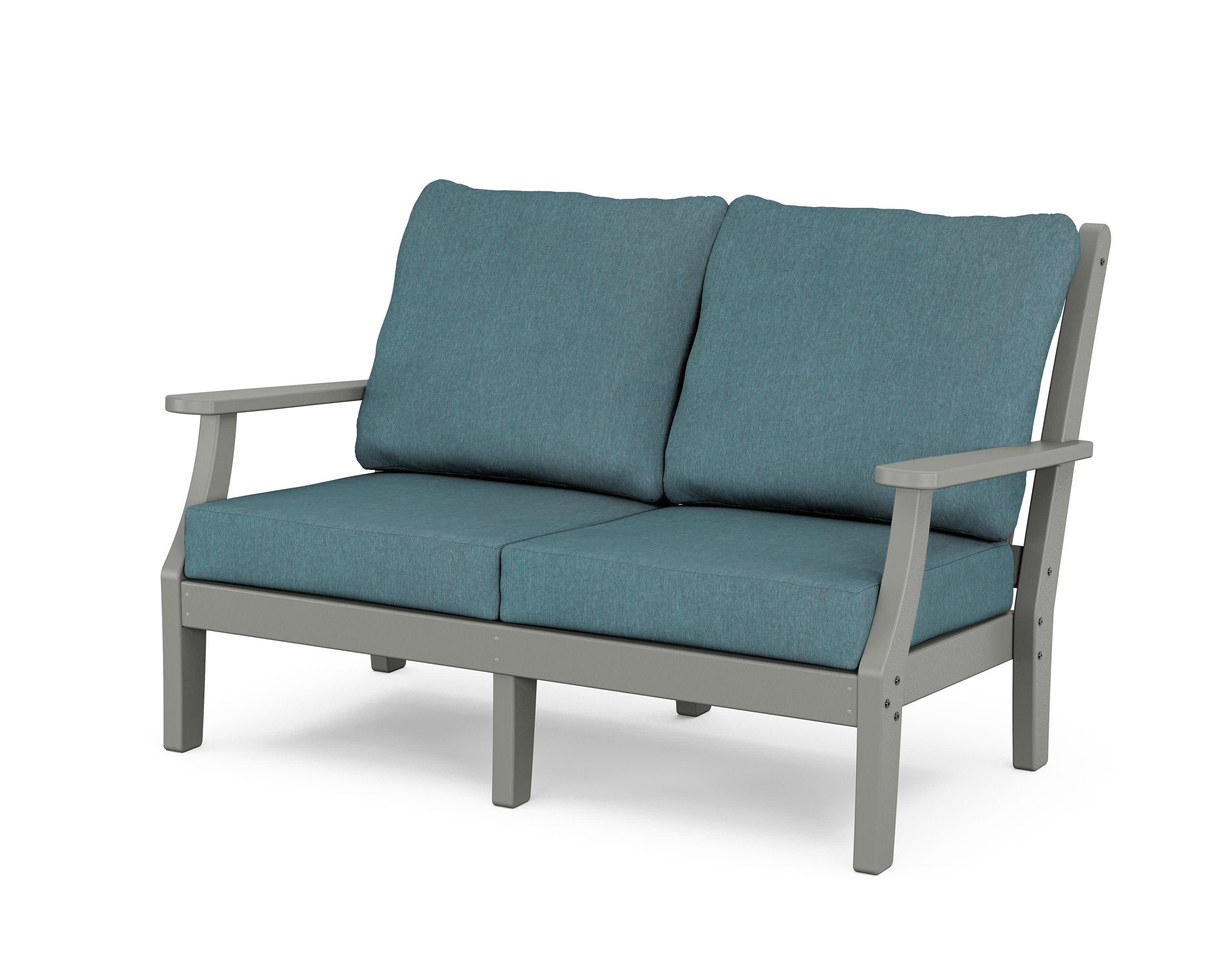 Wovendale Deep Seating Loveseat in Slate Grey / Ocean Teal