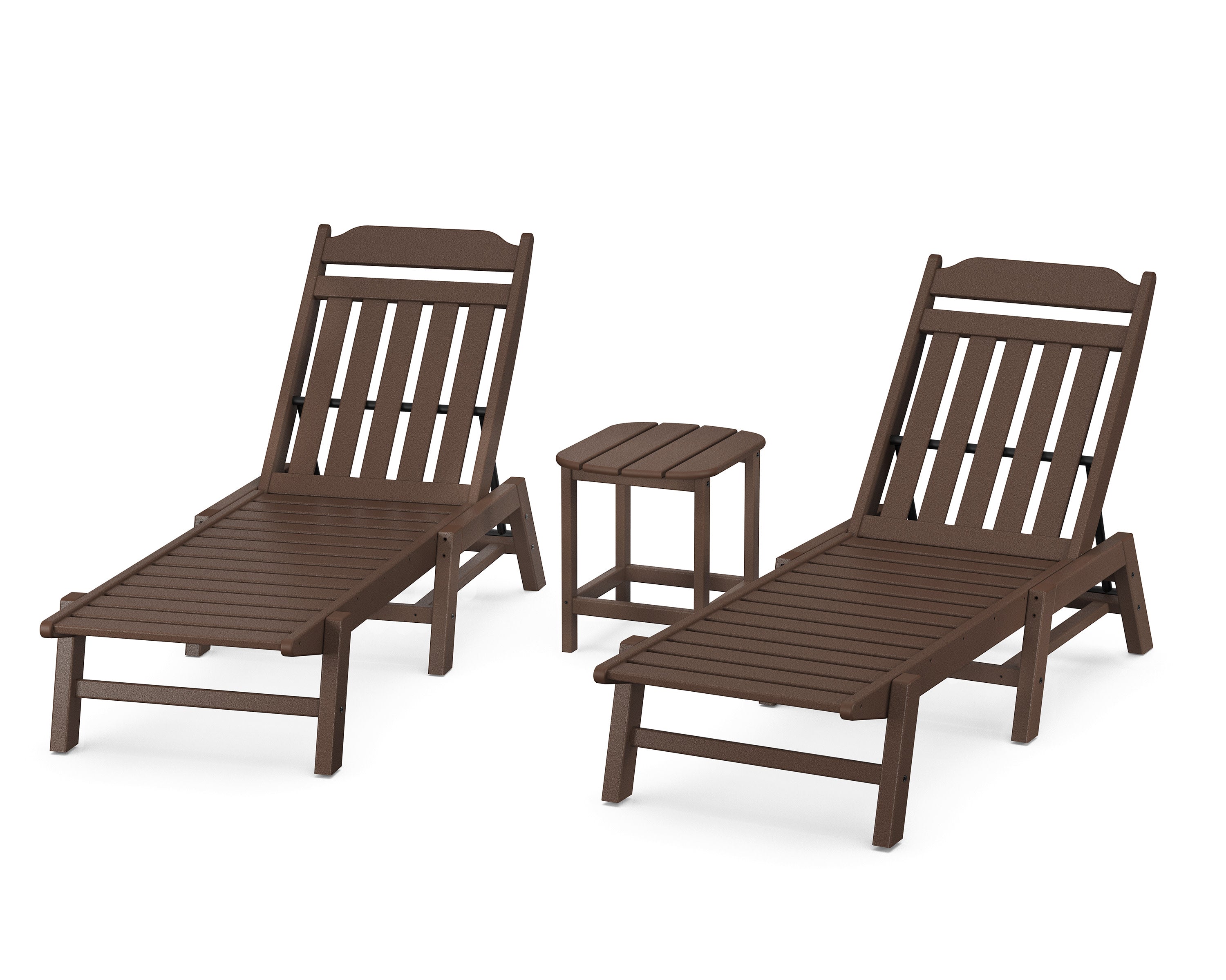 Cottage 3-Piece Chaise Set in Mahogany