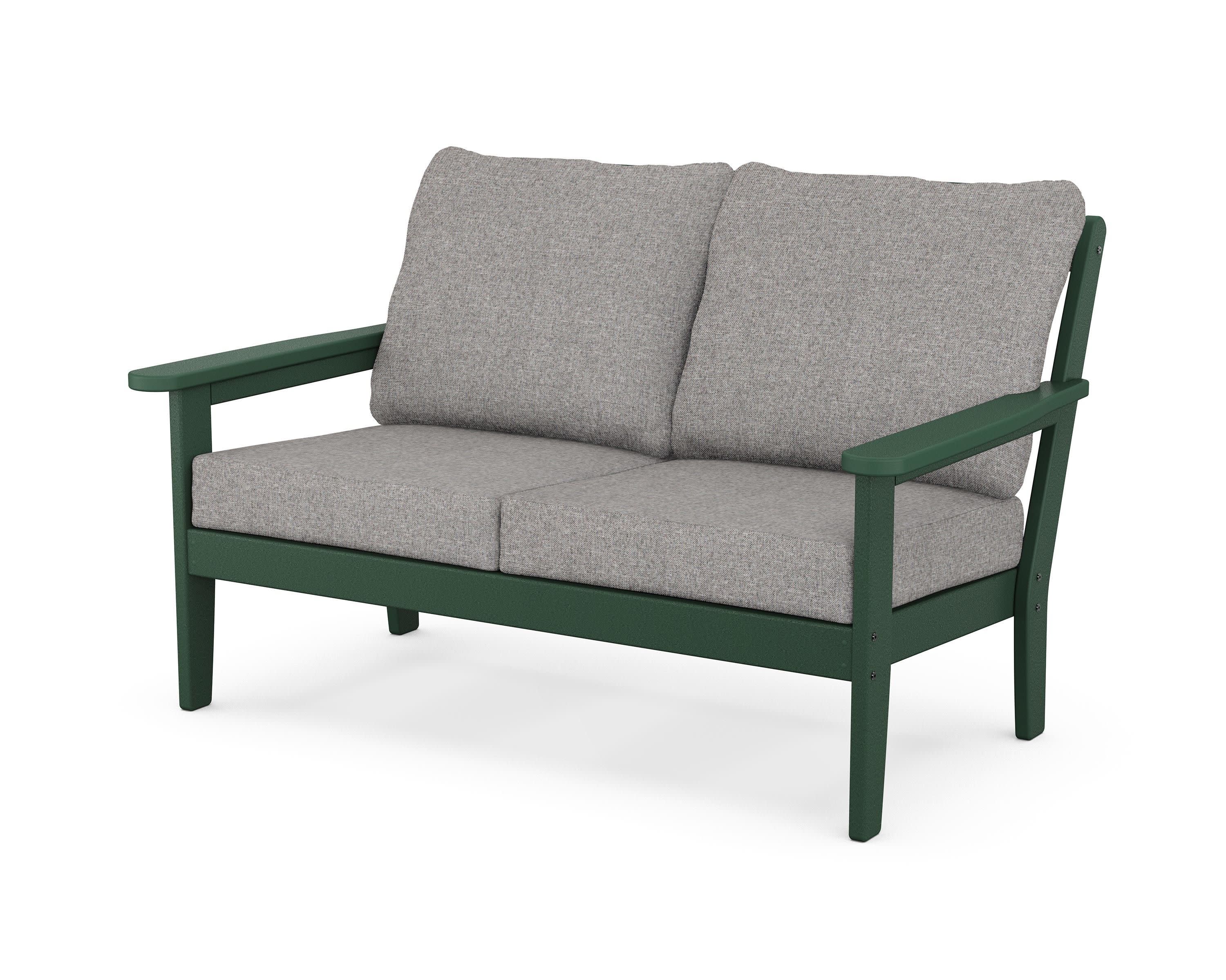 Cottage Deep Seating Loveseat in Green / Grey Mist
