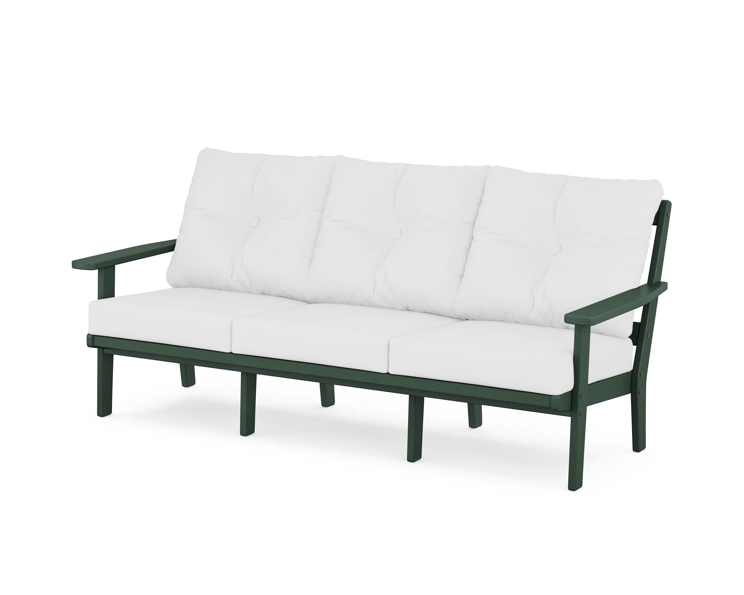 PrairieDeep Seating Sofa in Green / Natural